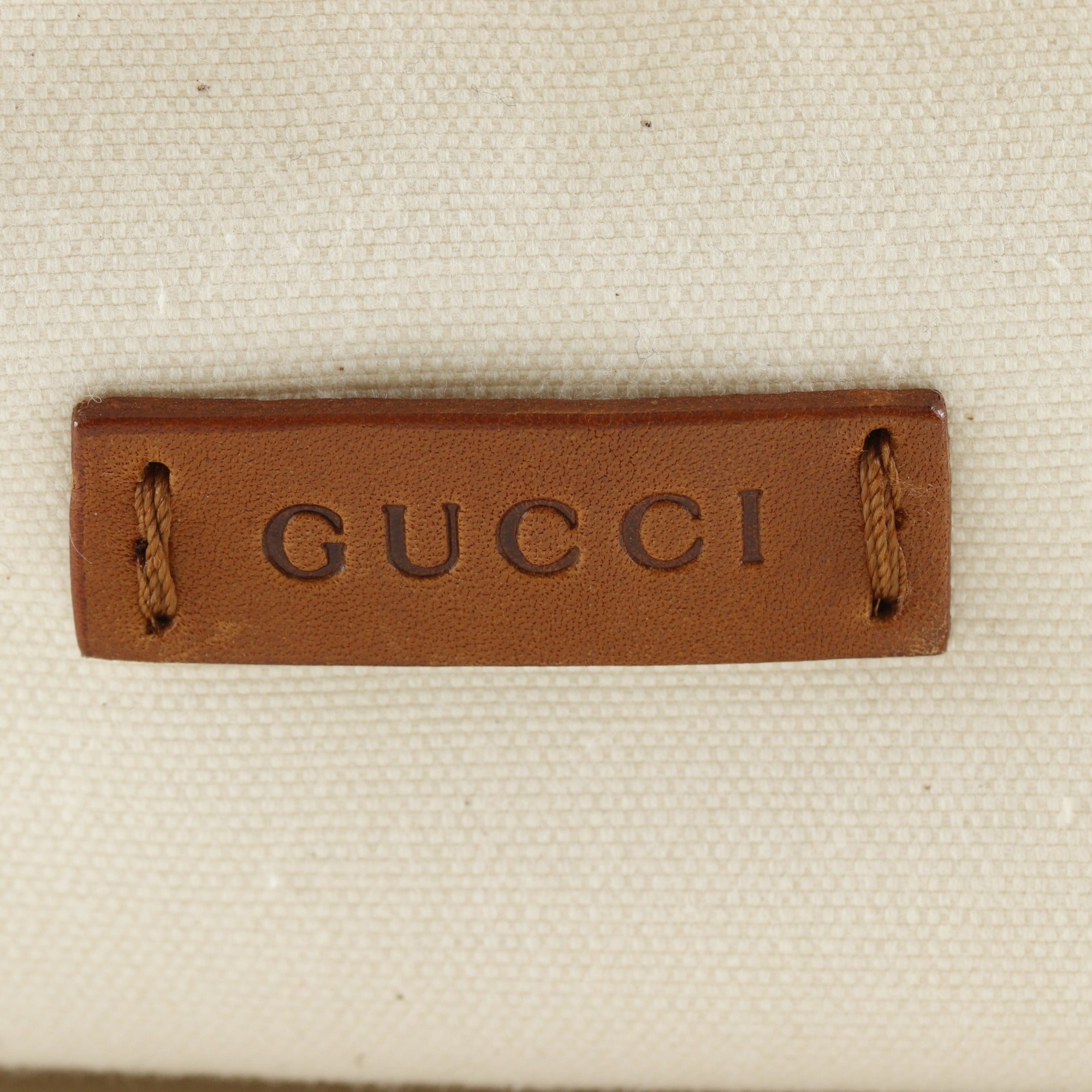 Gucci Off-White Canvas Boston Bag (Pre-Owned)