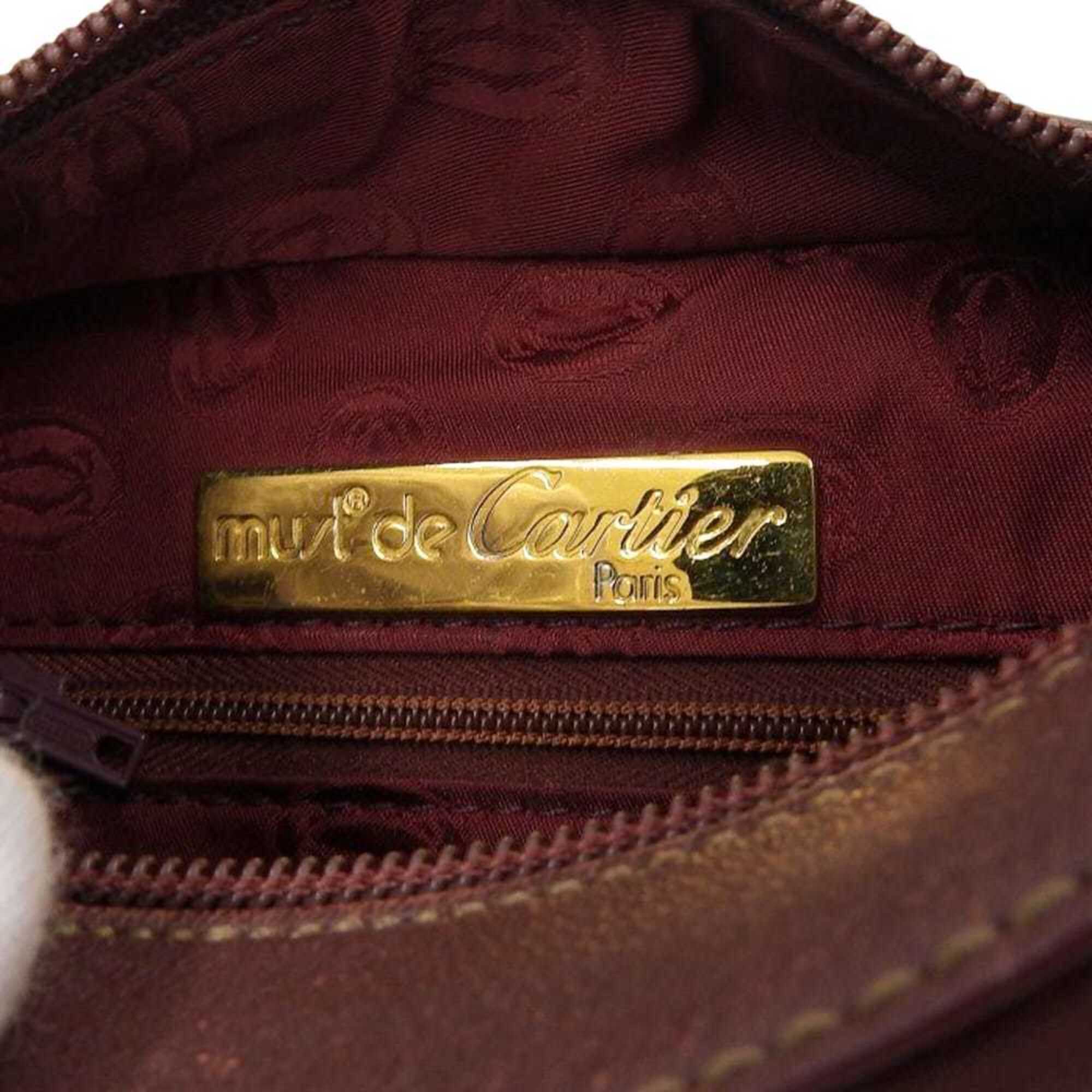 Cartier Bordeaux Leather Shoulder Bag (Pre-Owned)