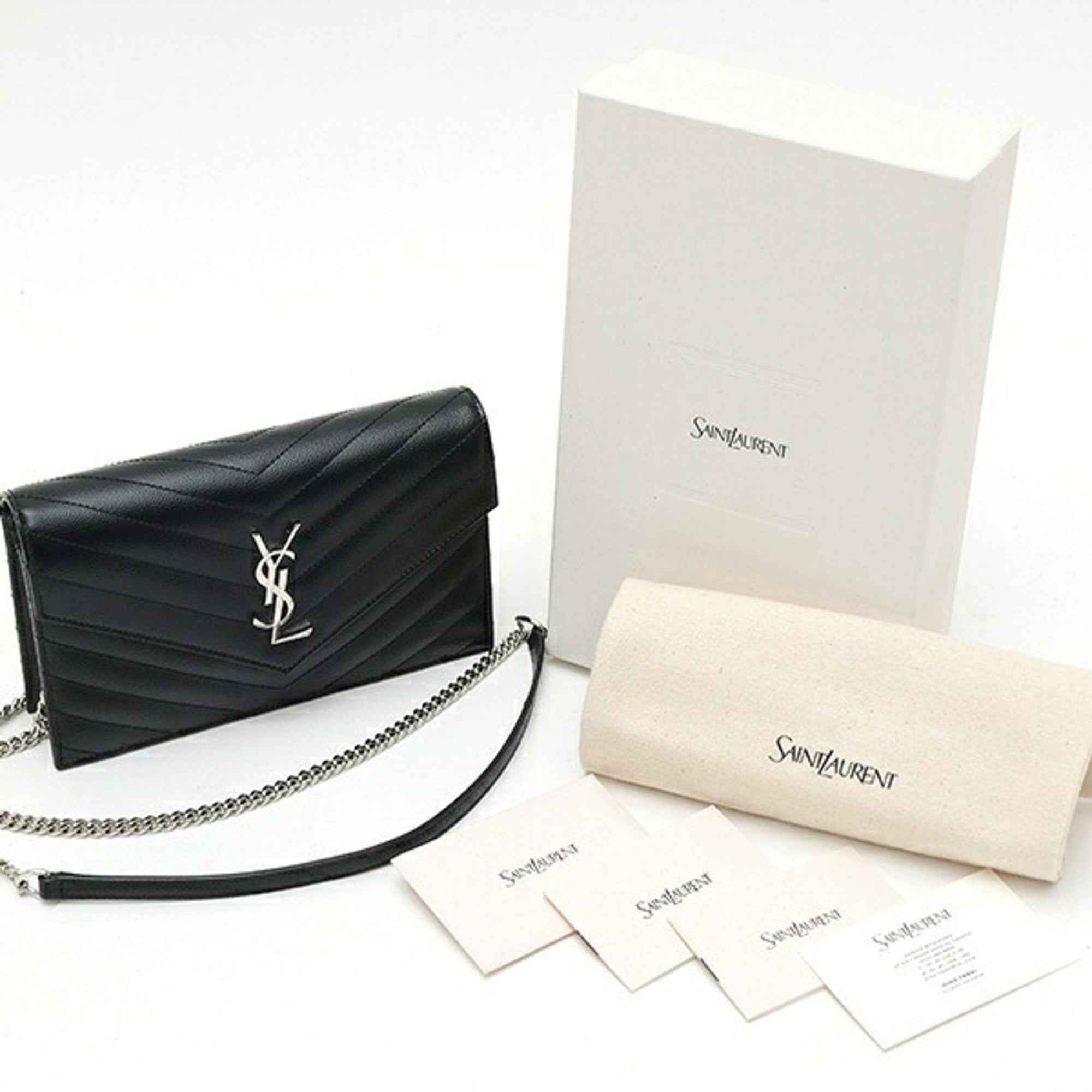 Saint Laurent Black Leather Shoulder Bag (Pre-Owned)
