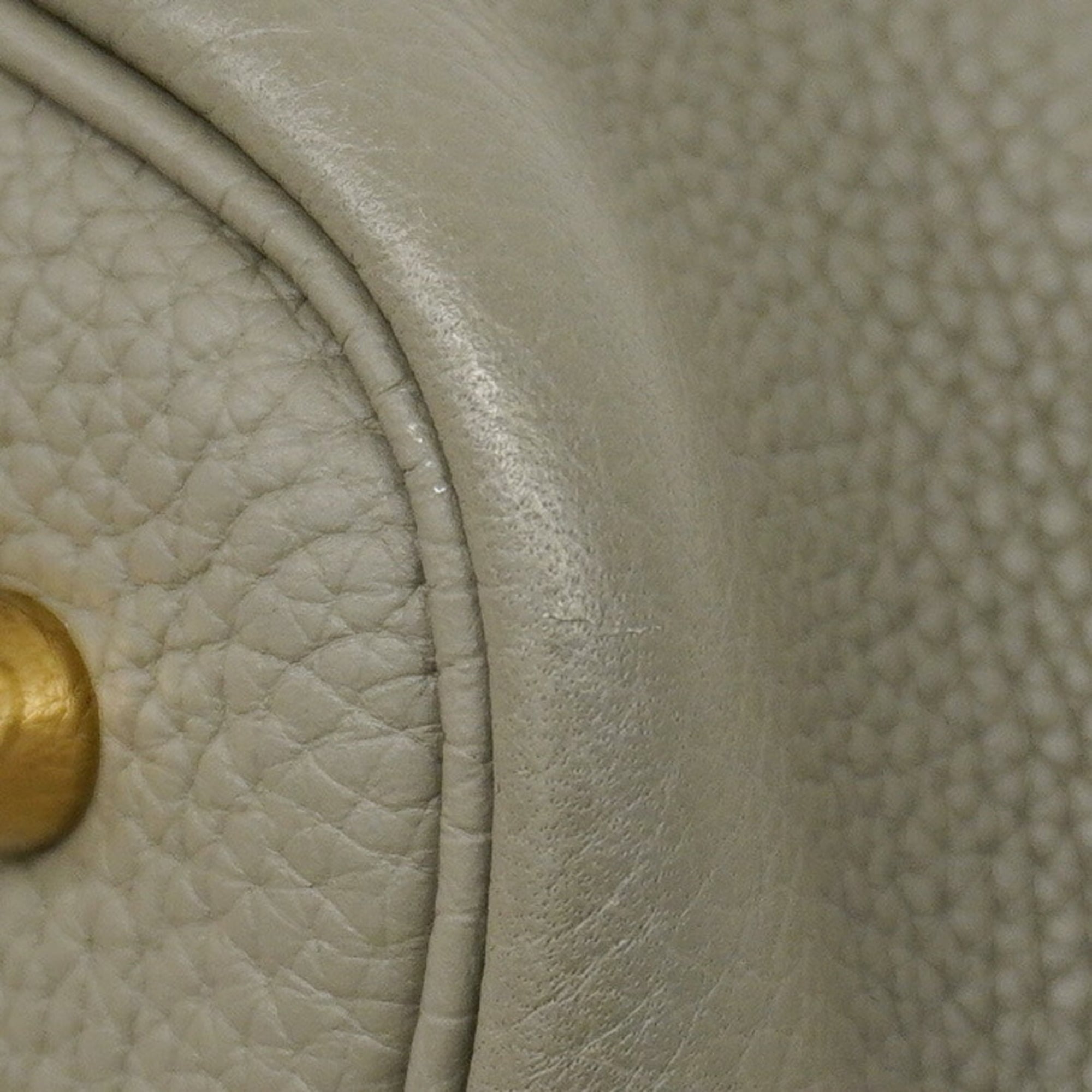 Hermes Gray Taurillon Clemence Leather Handbag (Pre-Owned)