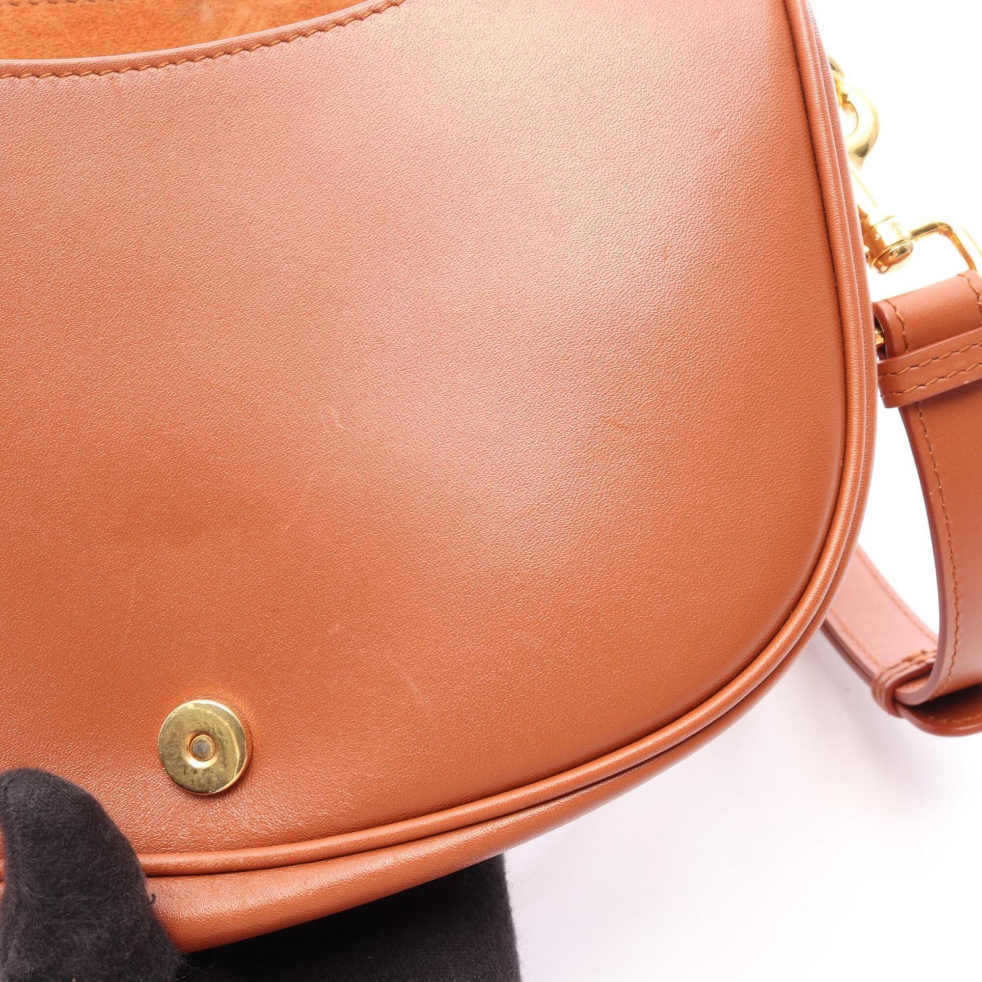 Christian Dior Brown Leather Handbag Shoulder Bag (Pre-Owned)