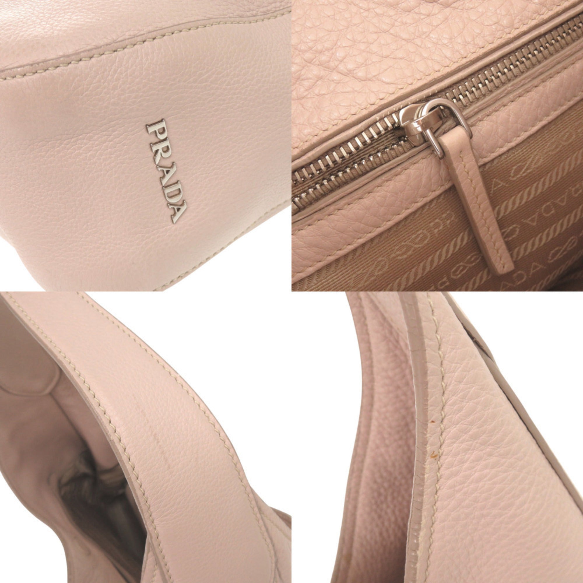 Prada Pink Leather Shoulder Bag (Pre-Owned)