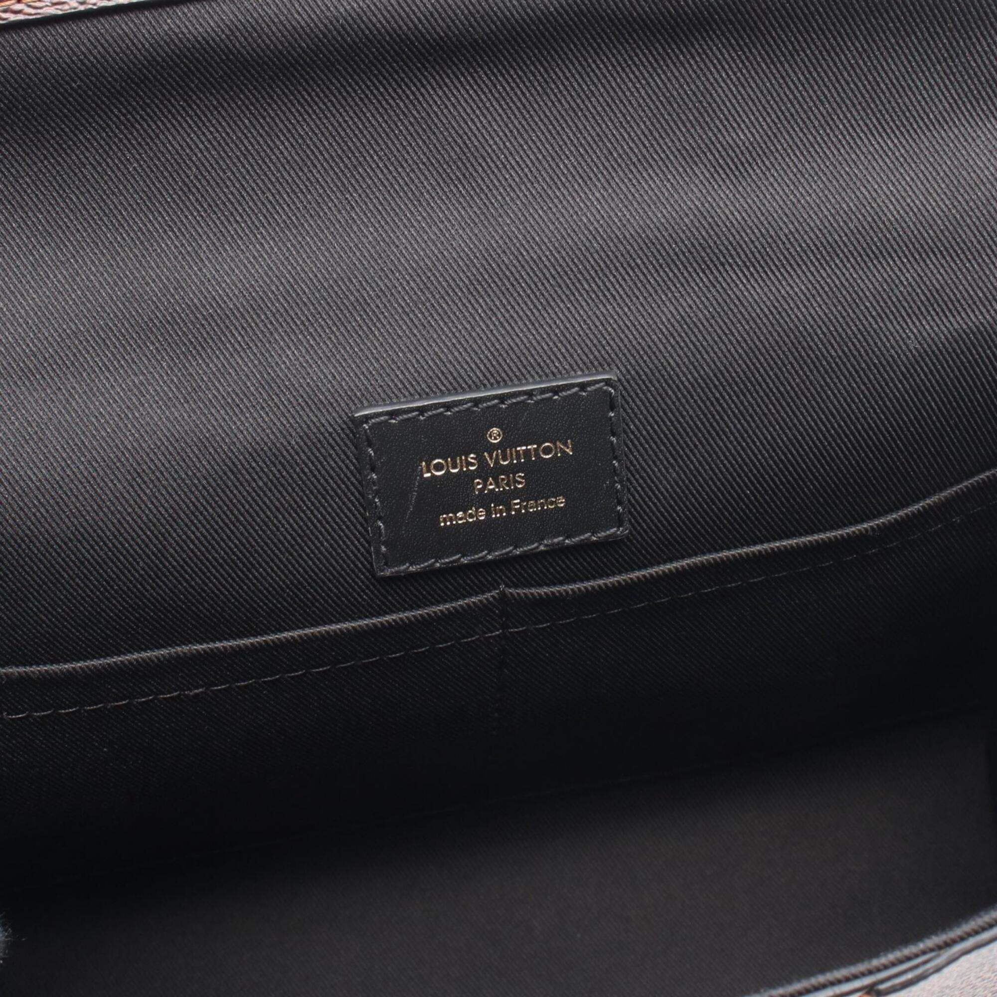 Louis Vuitton Black Brown Multi-Color Coated Canvas Leather Handbag (Pre-Owned)