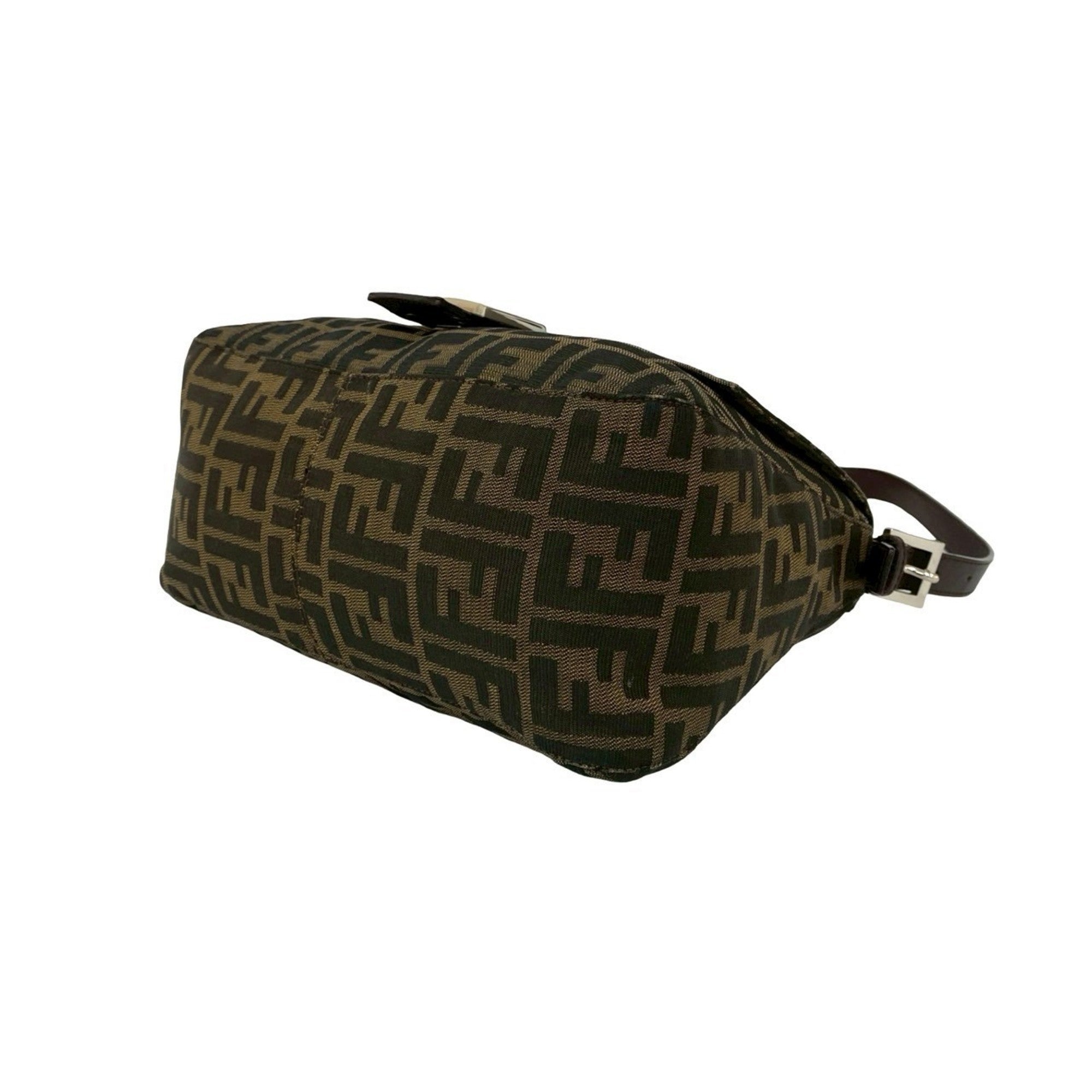 Fendi Brown Canvas Leather Handbag Shoulder Bag (Pre-Owned)