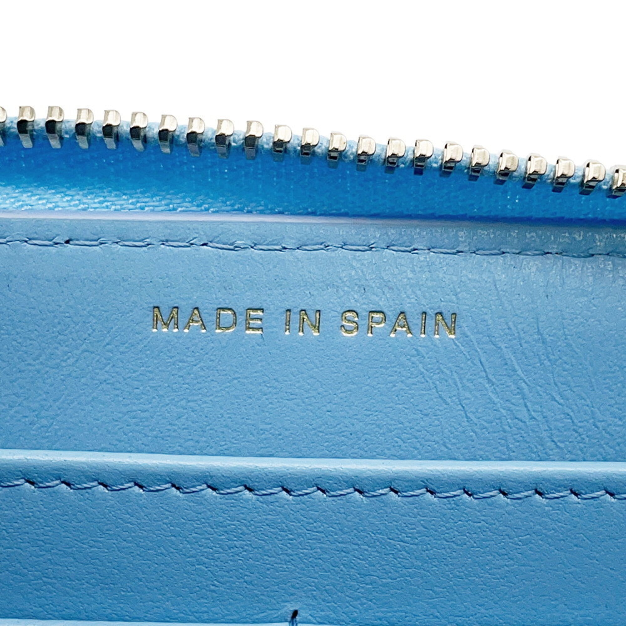 Chanel Light Blue Leather Long Wallet (Bi-Fold) (Pre-Owned)