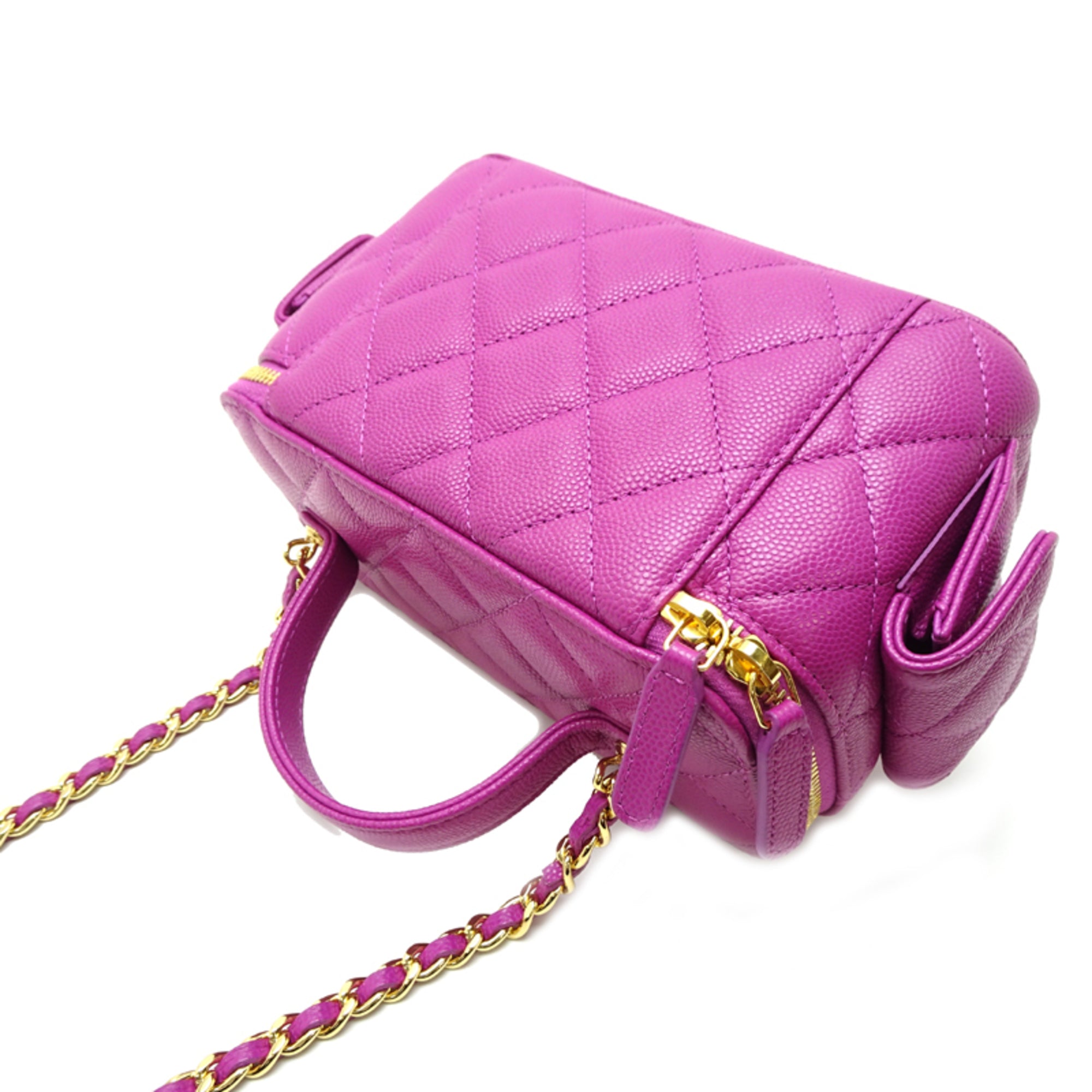 Chanel Purple Grained Calfskin Shoulder Bag (Pre-Owned)