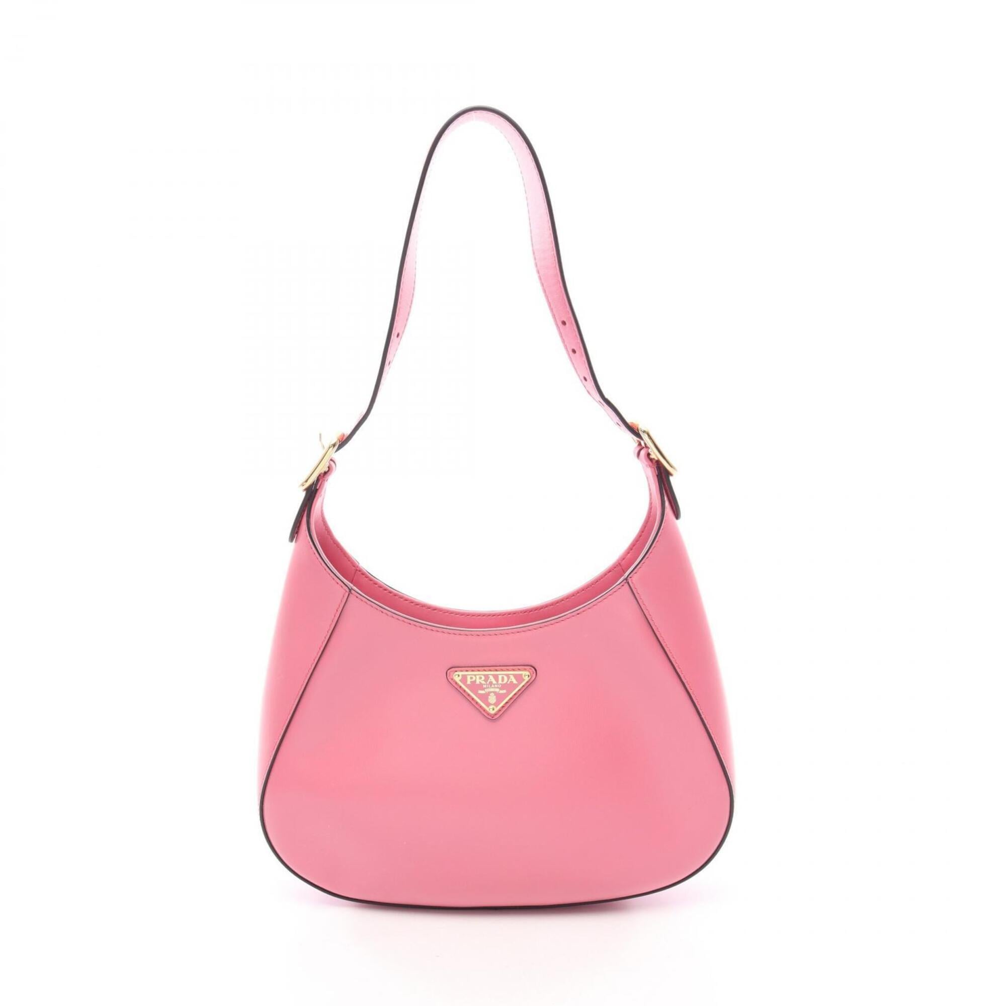 Prada Pink Leather Handbag Shoulder Bag (Pre-Owned)