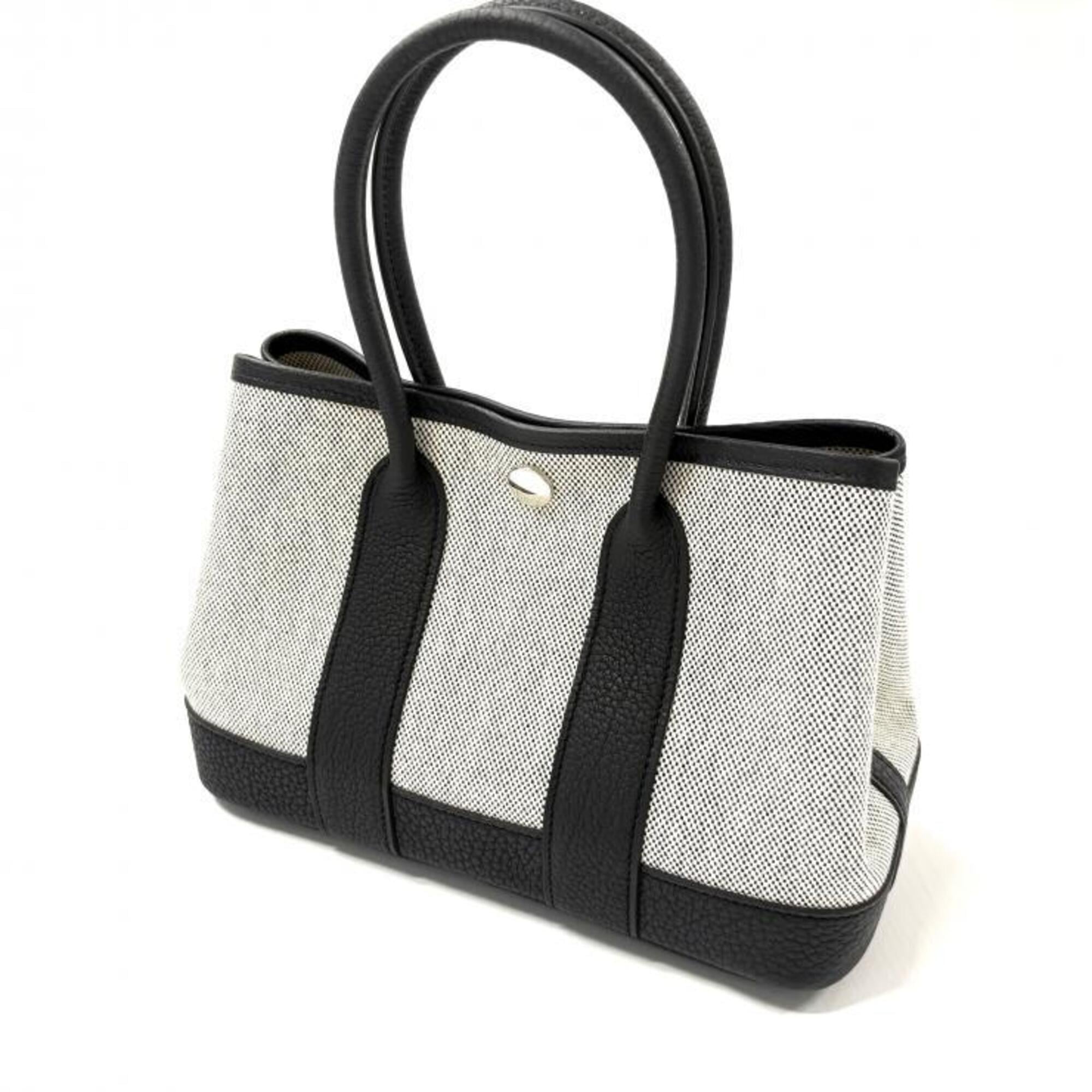 Hermes Black Ecru Negonda Leather Toile H Tote Bag (Pre-Owned)