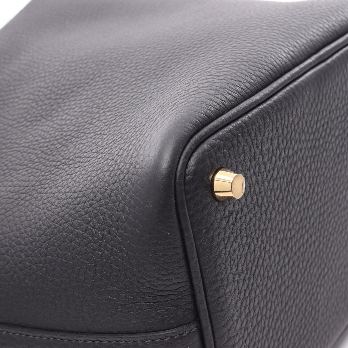 Hermes Navy Taurillon Clemence Leather Handbag (Pre-Owned)