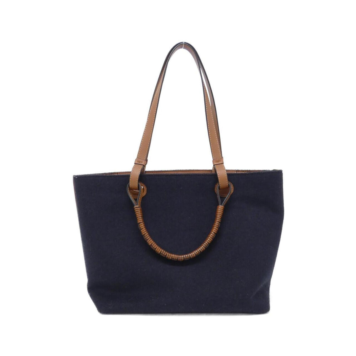 Loewe Blue Navy Acrylic Wool Polyester Leather Handbag (Pre-Owned)