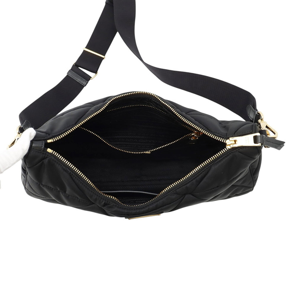Prada Black Nylon Handbag Shoulder Bag (Pre-Owned)
