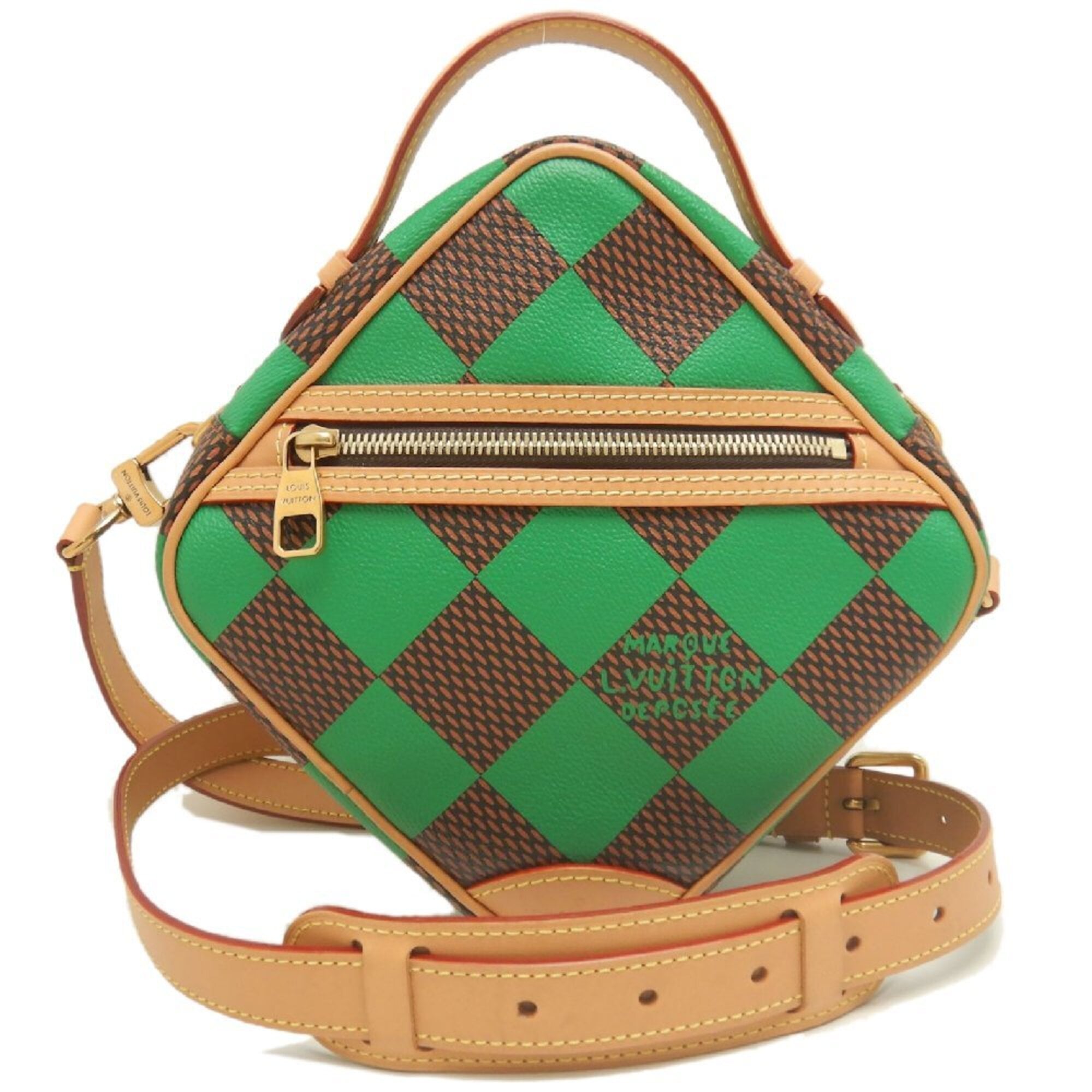 Louis Vuitton Vert Coated Canvas Shoulder Bag (Pre-Owned)