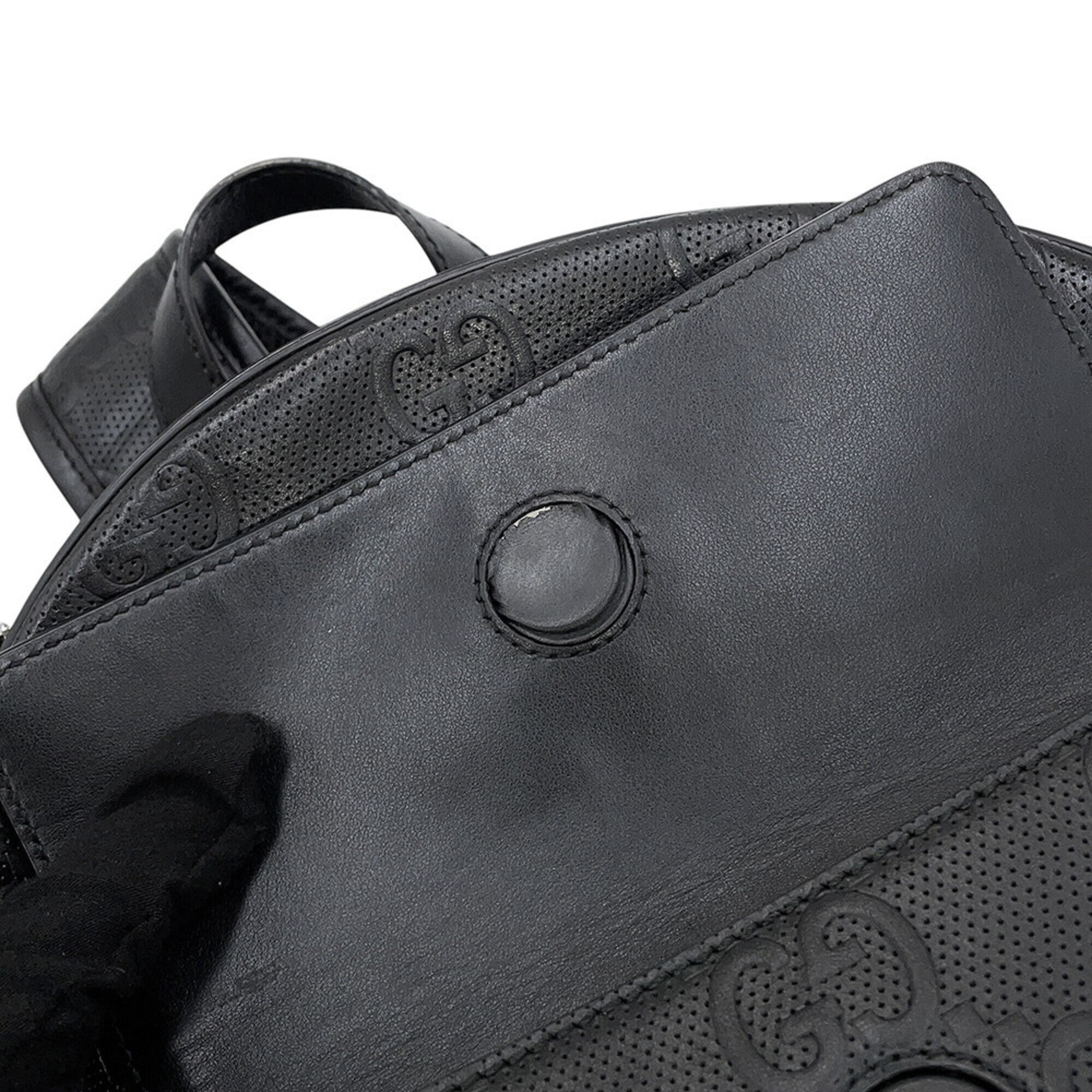 Gucci Black Embossed Leather Backpack (Pre-Owned)