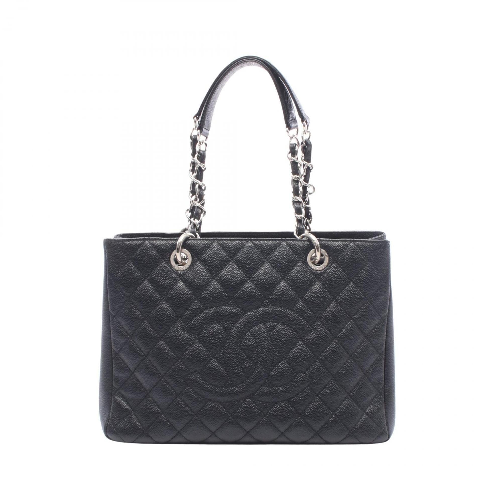 Chanel Black Grained Calfskin Handbag Tote Bag (Pre-Owned)