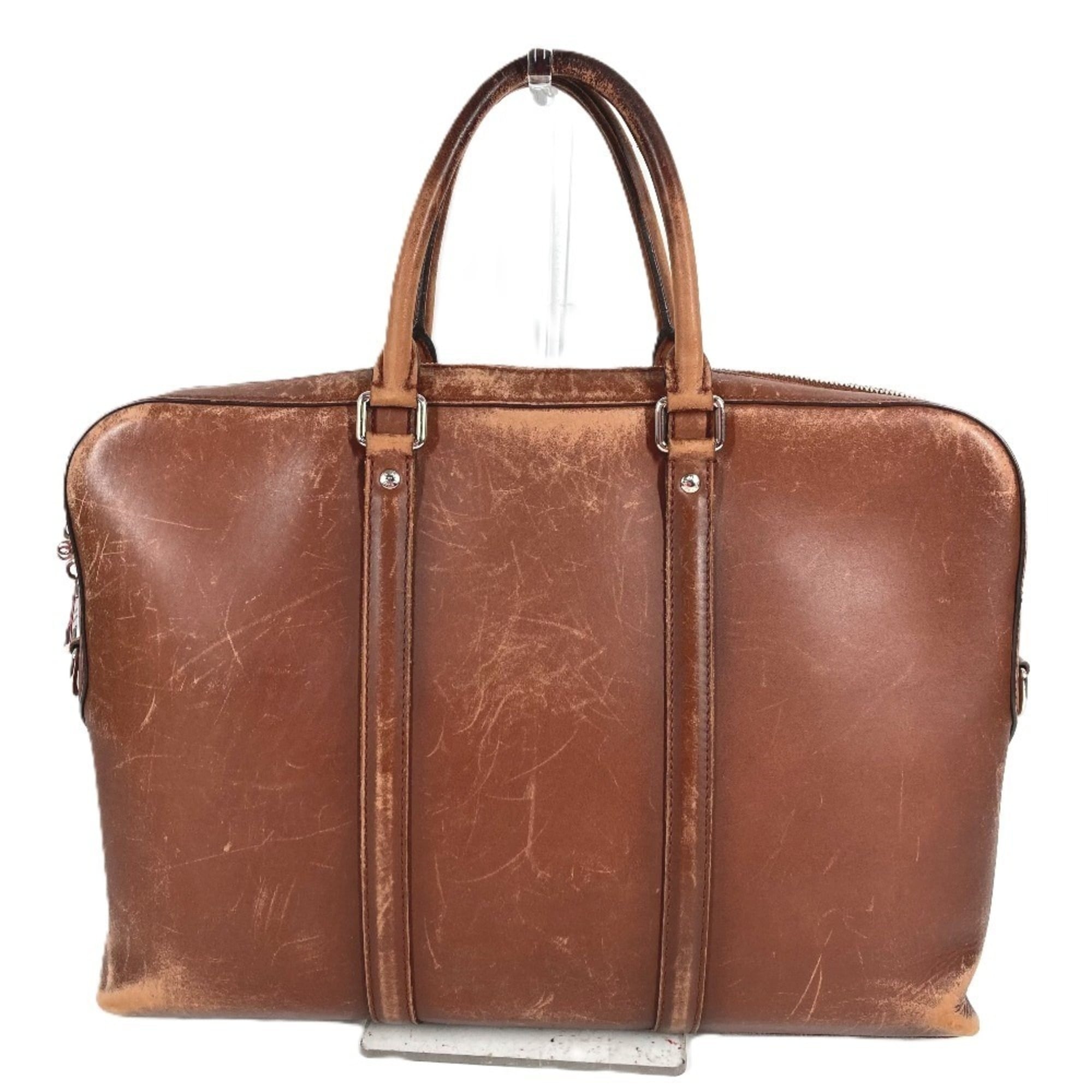 Louis Vuitton Brown Leather Handbag Tote Bag (Pre-Owned)