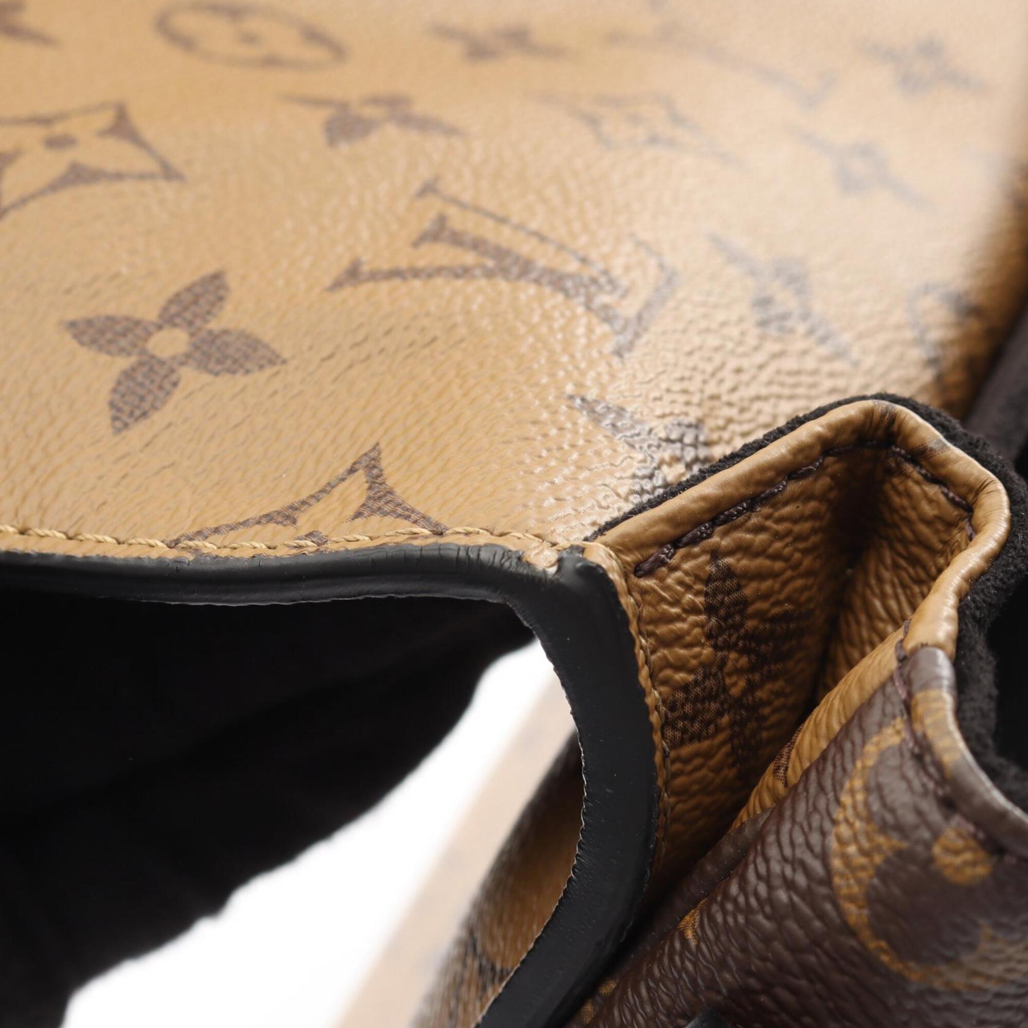 Louis Vuitton Black Brown Coated Canvas Leather Handbag Pochette (Pre-Owned)