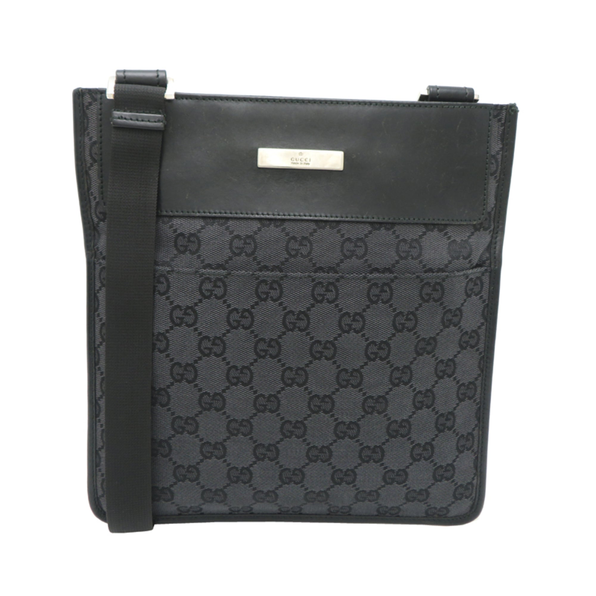 Gucci Black Gg Canvas Shoulder Bag (Pre-Owned)