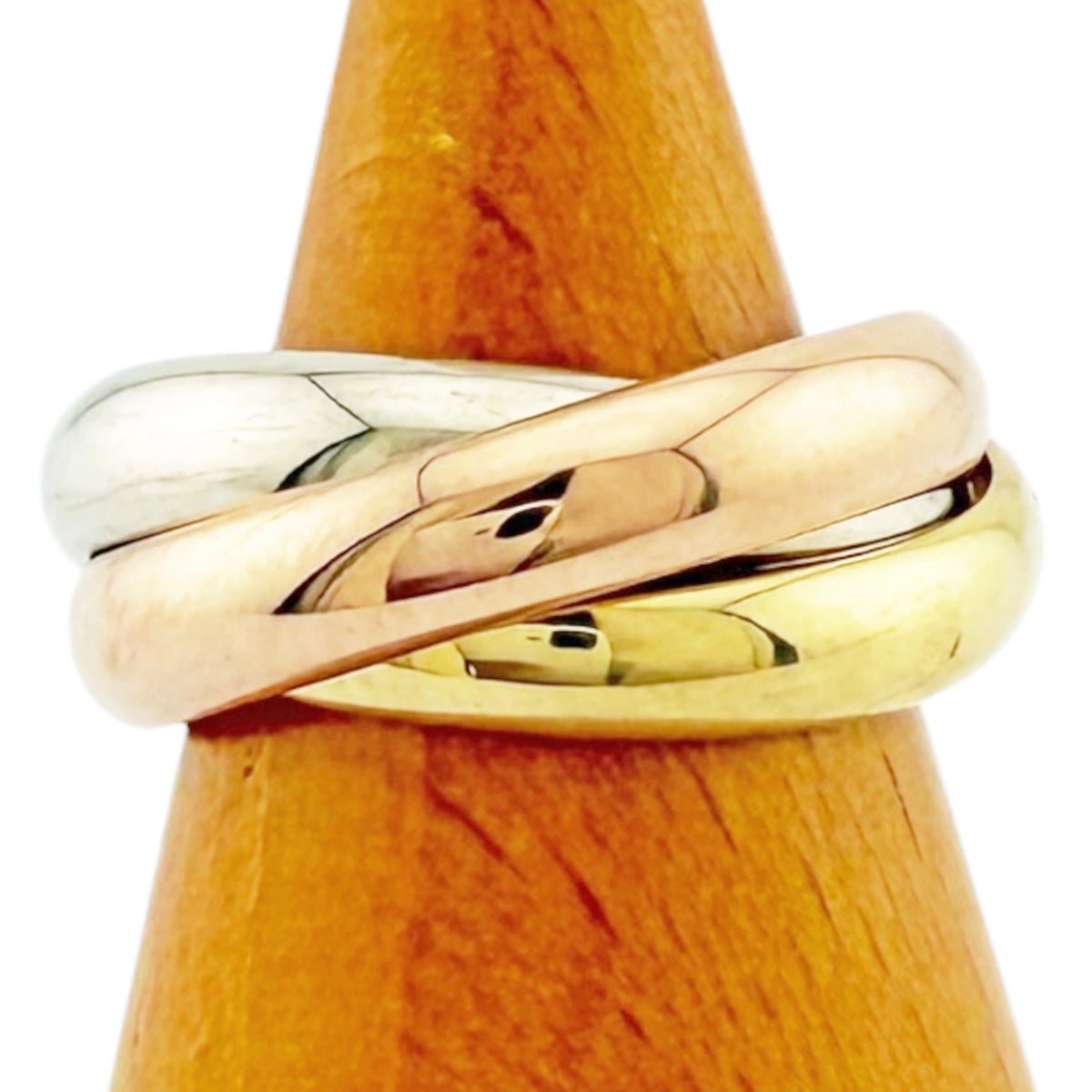 Cartier Trinity Gold Silver Pink Gold Yellow Gold (18K) Pink Gold (18K) White Gold (18K) Band Ring (Pre-Owned)