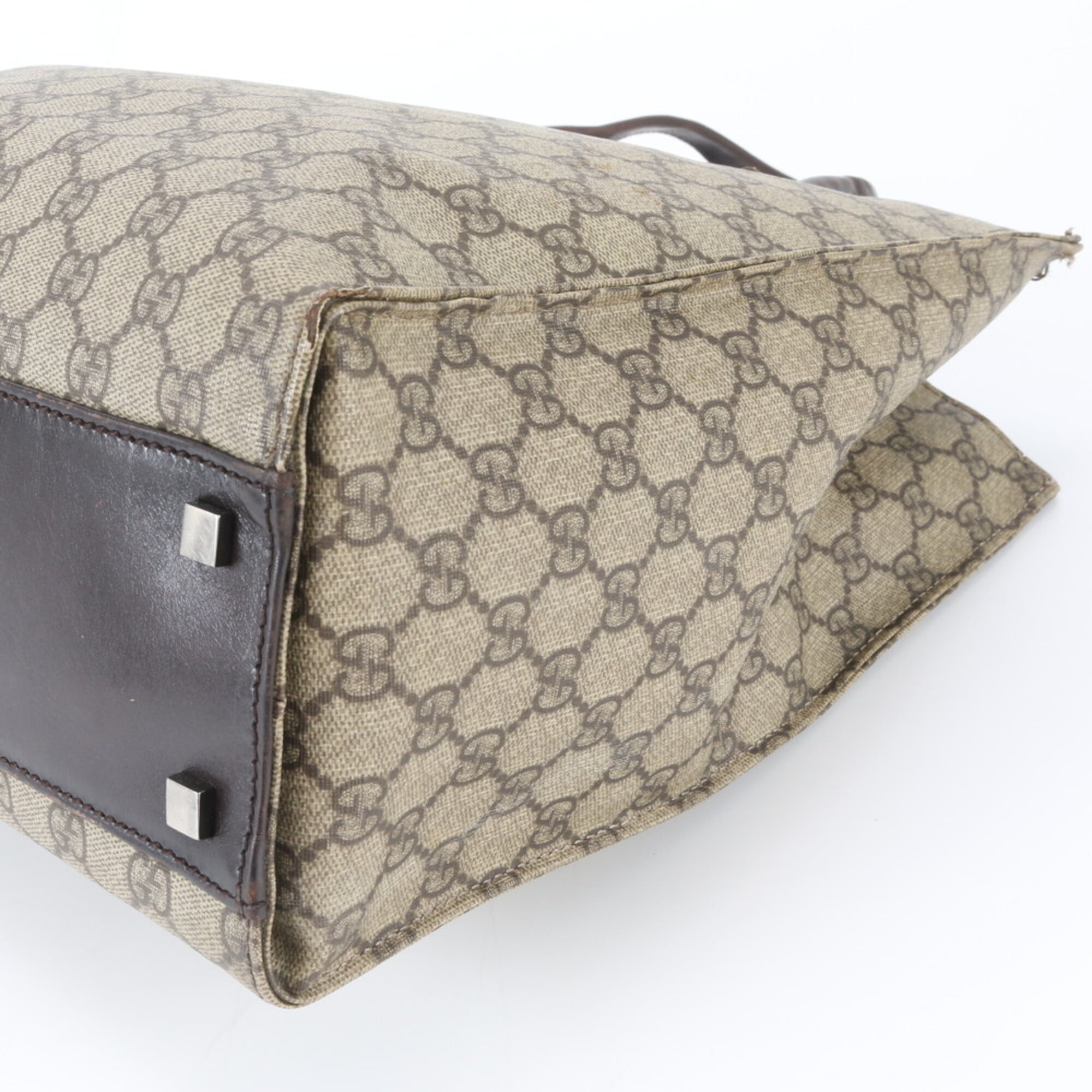 Gucci Beige Brown Gg Supreme Handbag Tote Bag (Pre-Owned)