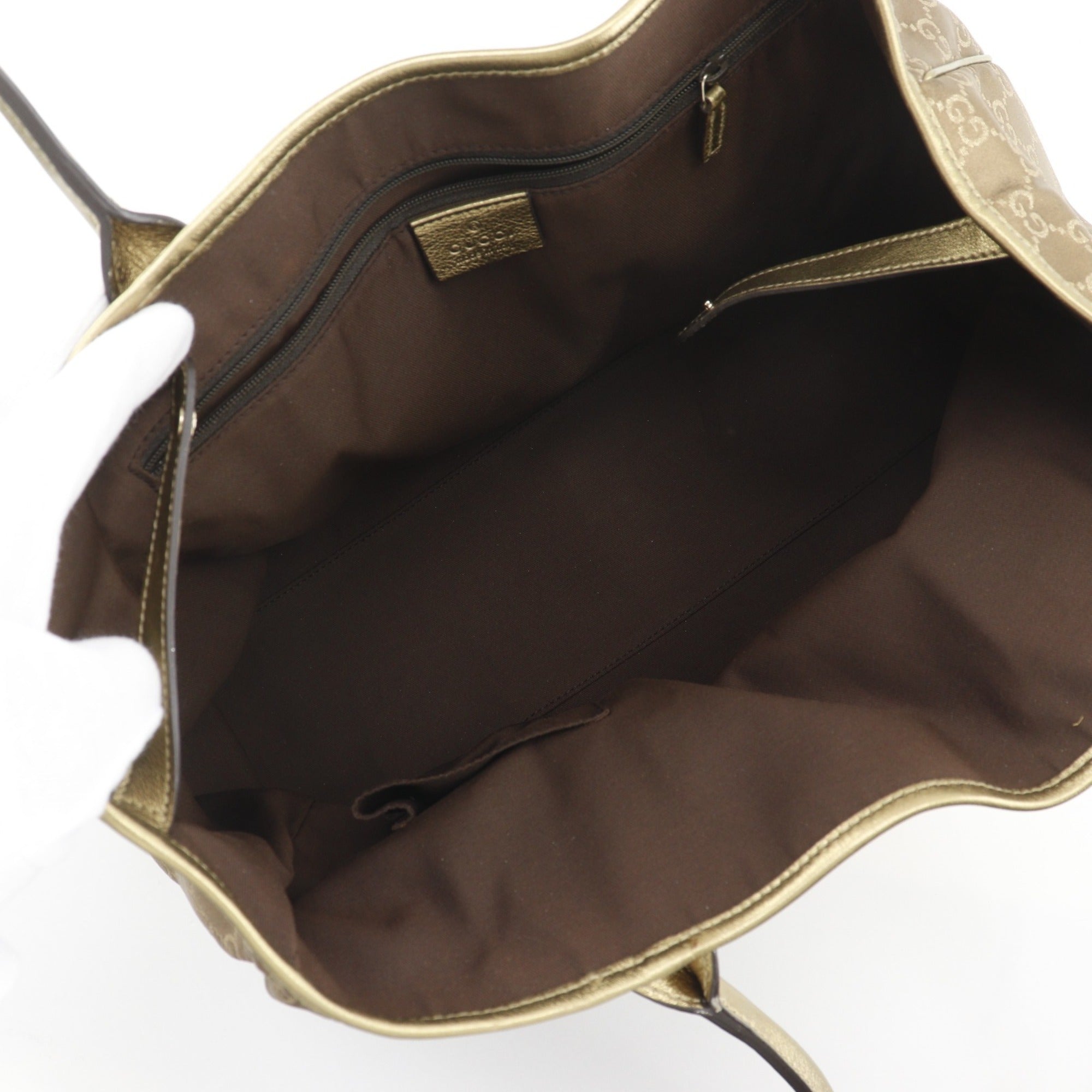 Gucci Gold Gg Canvas Tote Bag (Pre-Owned)