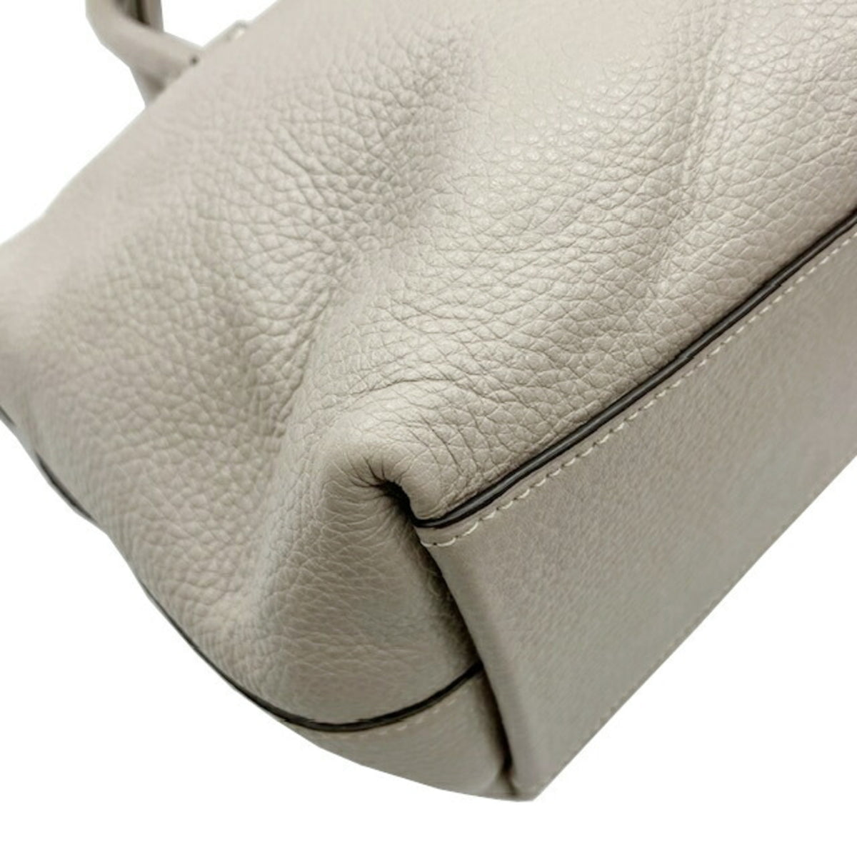 Coach Gray Leather Handbag Shoulder Bag (Pre-Owned)