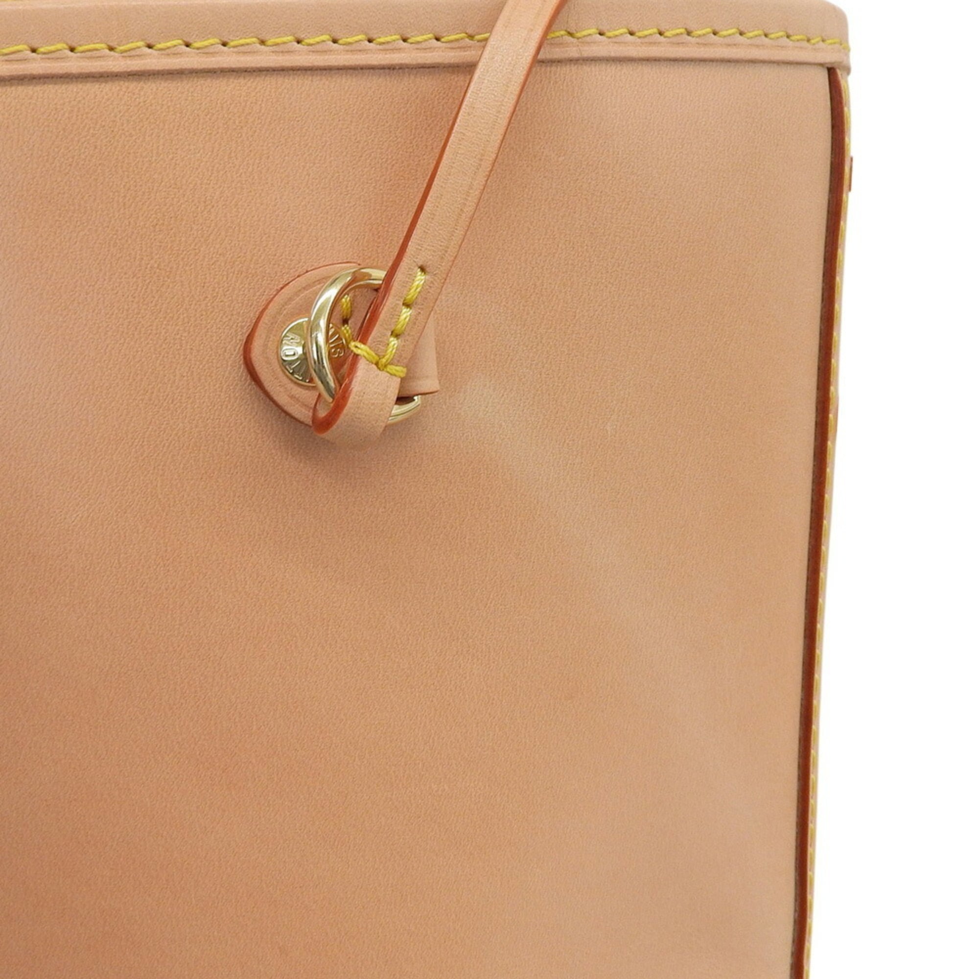 Louis Vuitton Beige Leather Canvas Tote Bag (Pre-Owned)