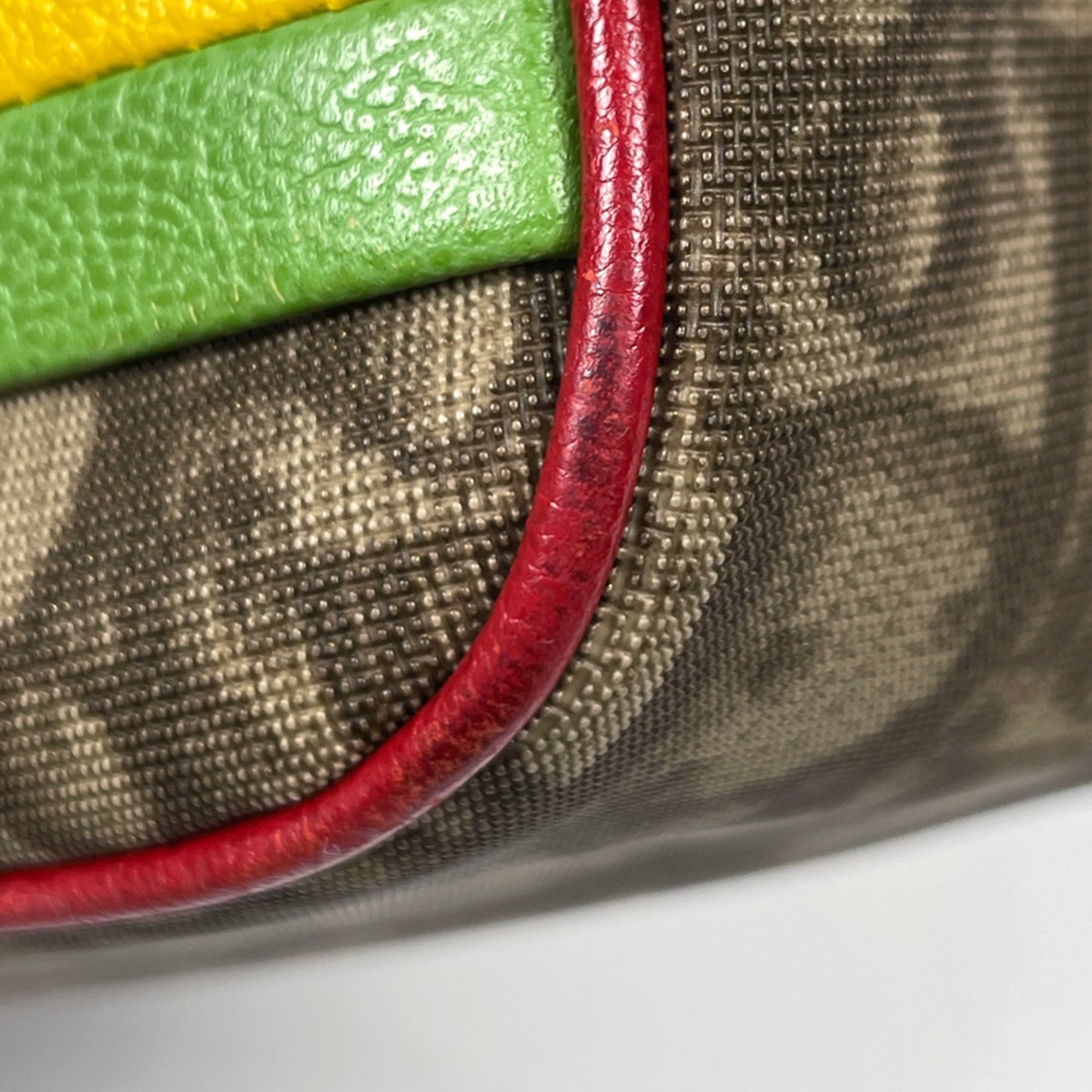 Christian Dior Trotter Brown Multi-Color Red Color Coated Canvas Leather Shoulder Bag (Pre-Owned)