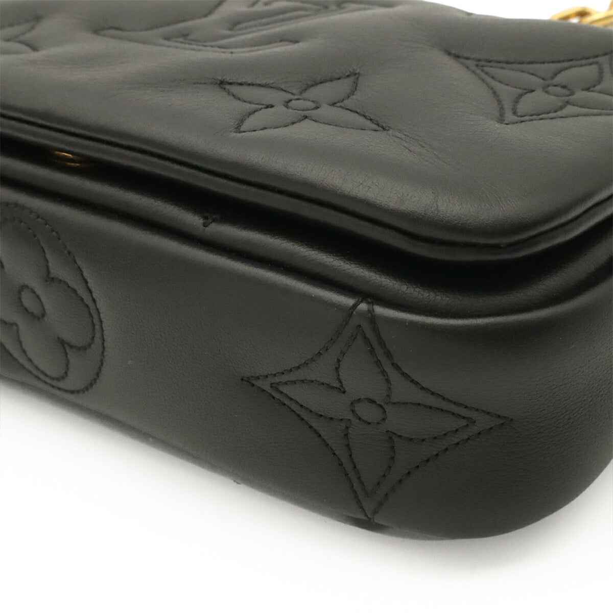 Louis Vuitton Noir Clutch Bag Shoulder Bag (Pre-Owned)