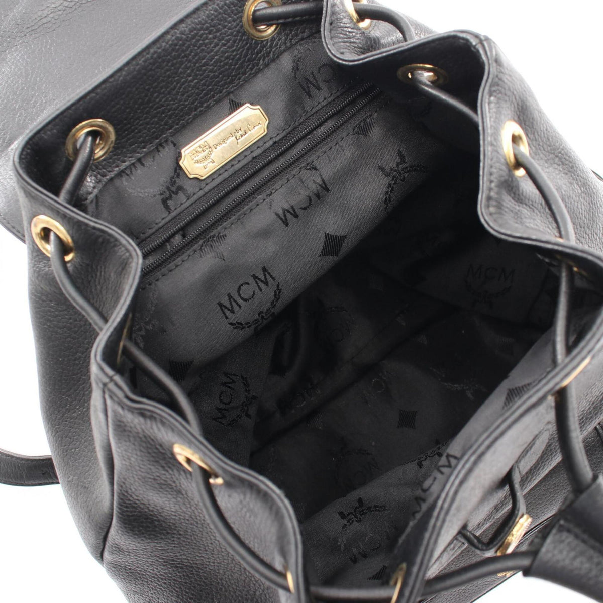 Mcm Black Leather Backpack Handbag (Pre-Owned)