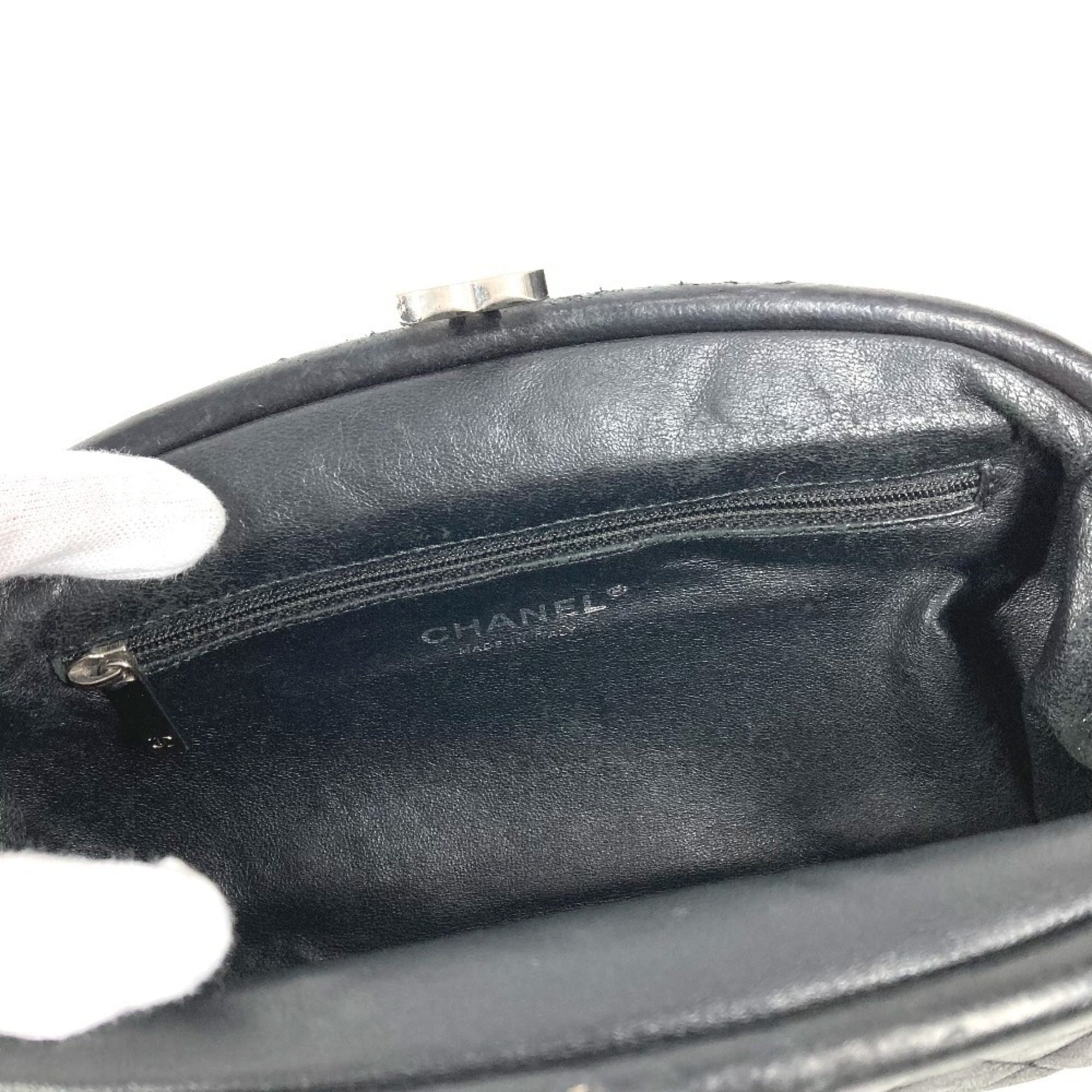 Chanel Black Leather Clutch Bag Pouch (Pre-Owned)