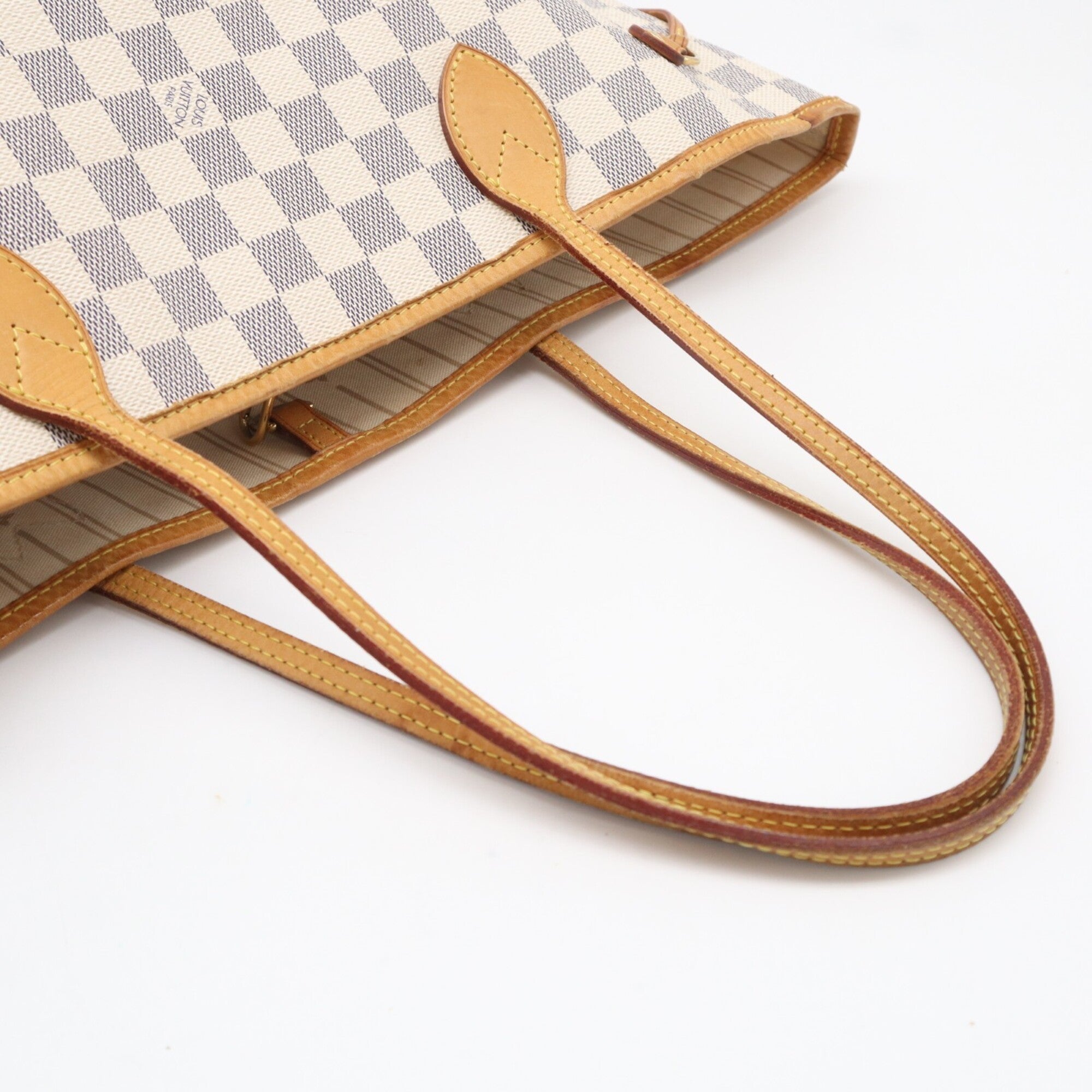 Louis Vuitton Azur Gray White Coated Canvas Handbag (Pre-Owned)