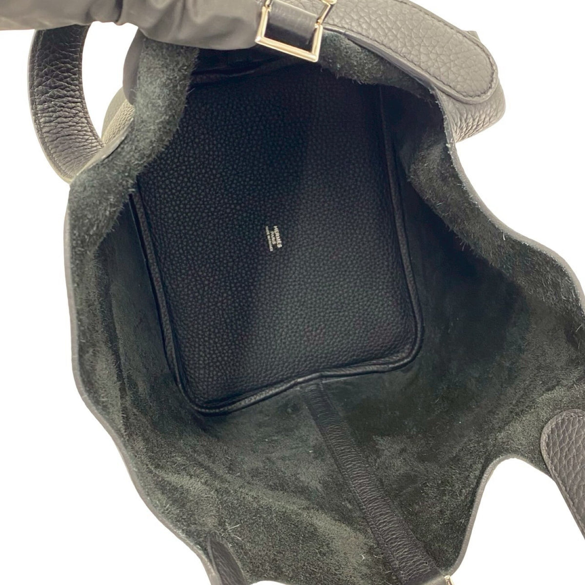 Hermes Black Taurillon Clemence Leather Handbag Tote Bag (Pre-Owned)