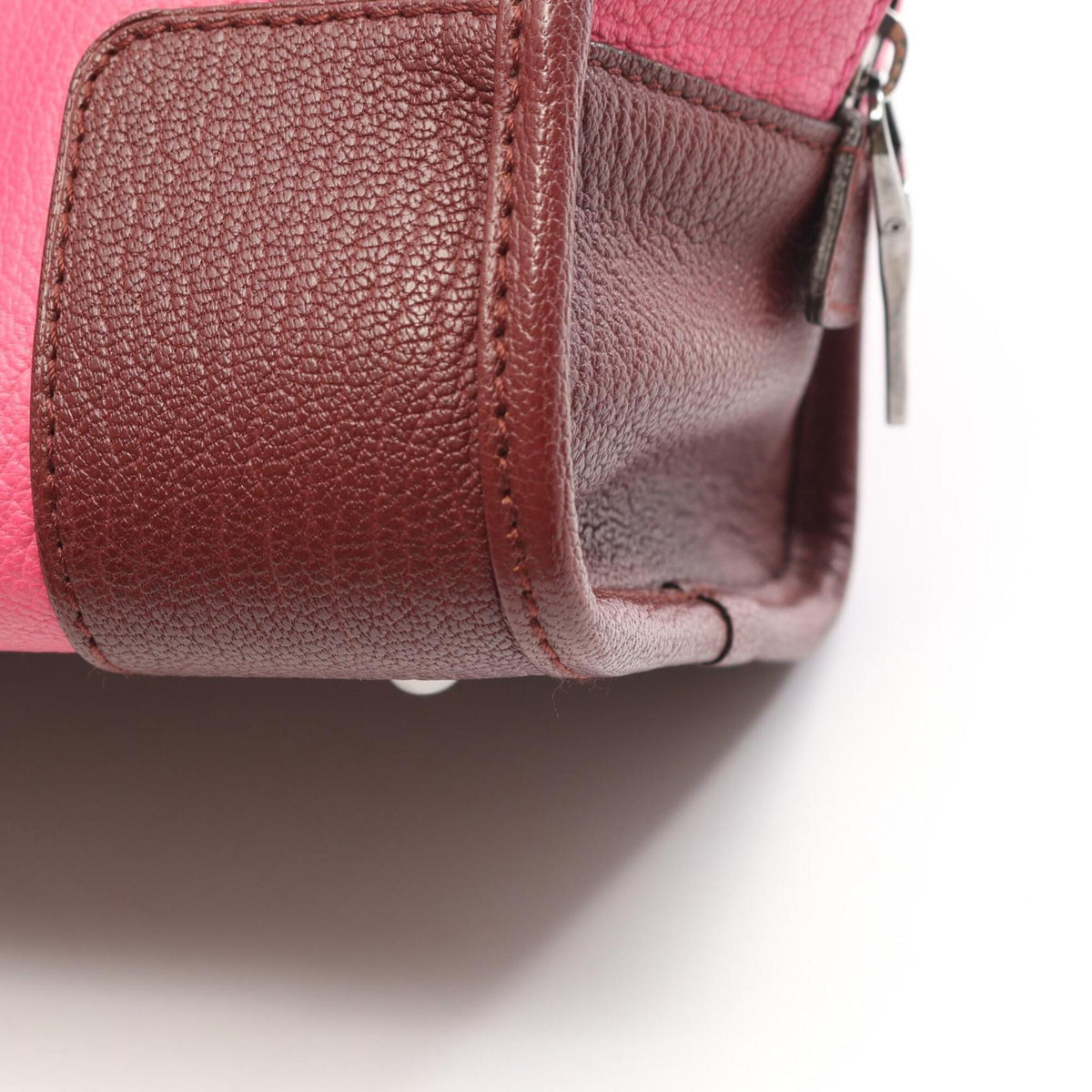 Loewe Brown Pink Red Color Leather Handbag (Pre-Owned)