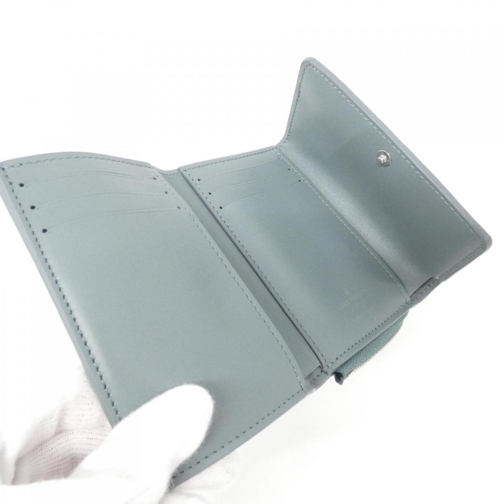 Louis Vuitton Blue Leather Wallet (Tri-Fold) (Pre-Owned)