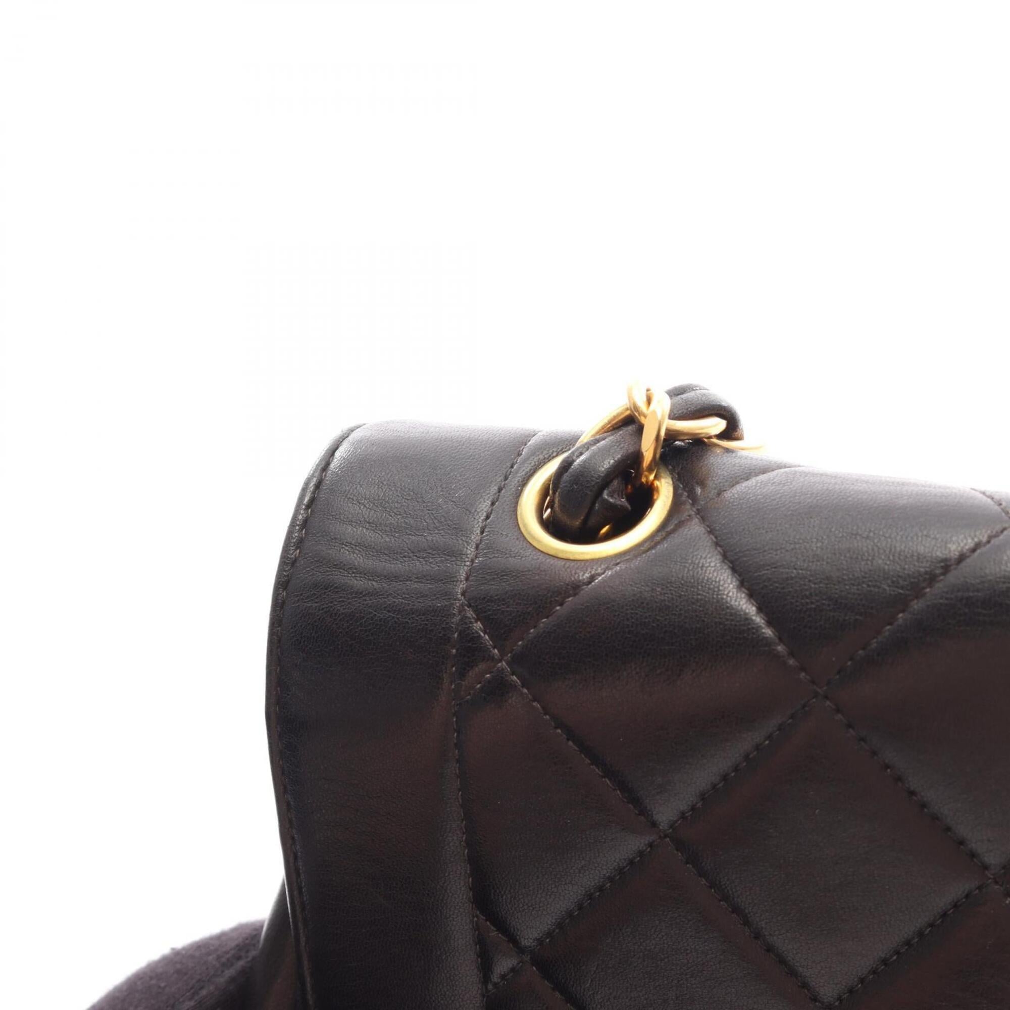 Chanel Matelasse Black Leather Handbag Shoulder Bag (Pre-Owned)