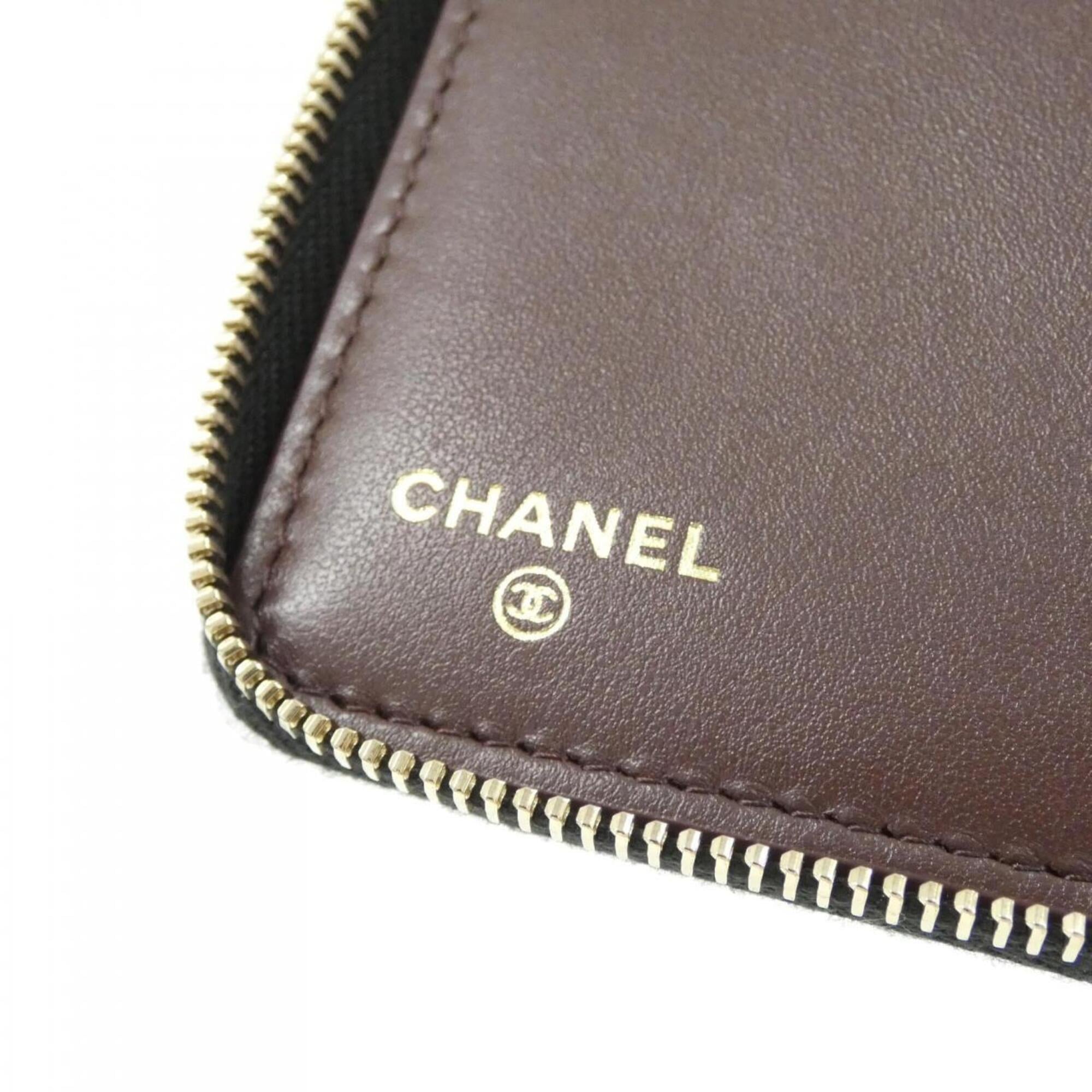 Chanel Black Grained Calfskin Wallet (Bi-Fold) (Pre-Owned)
