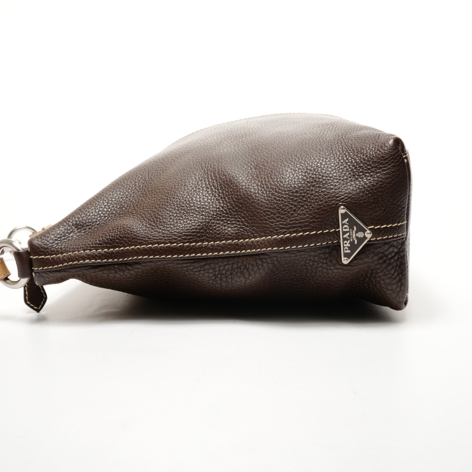 Prada Brown Leather Shoulder Bag (Pre-Owned)