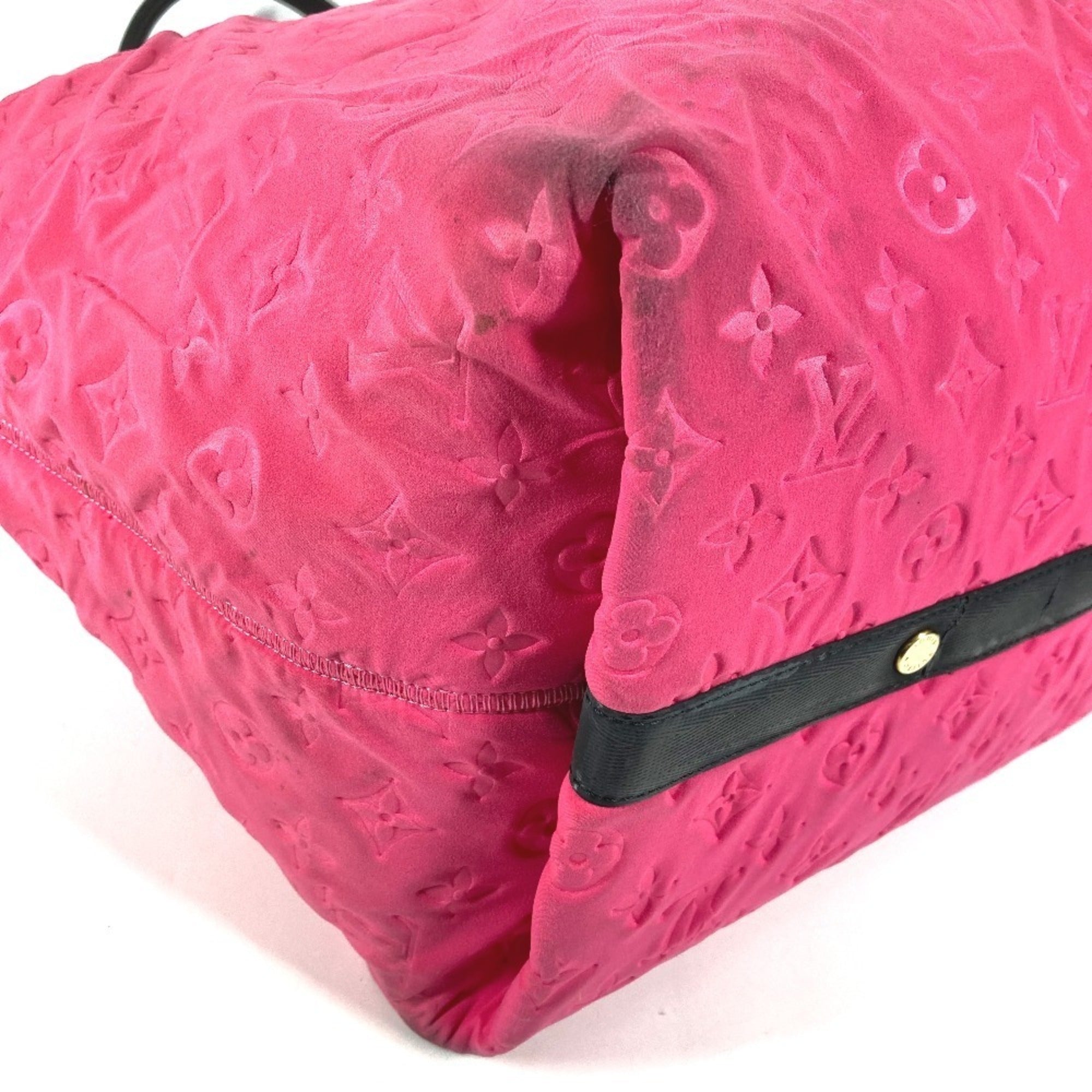 Louis Vuitton Black Pink Microfiber Shoulder Bag Tote Bag (Pre-Owned)