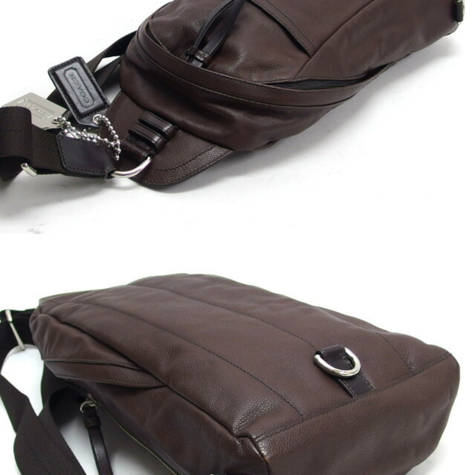 Coach Dark Brown Leather Shoulder Bag Sling Bag (Pre-Owned)