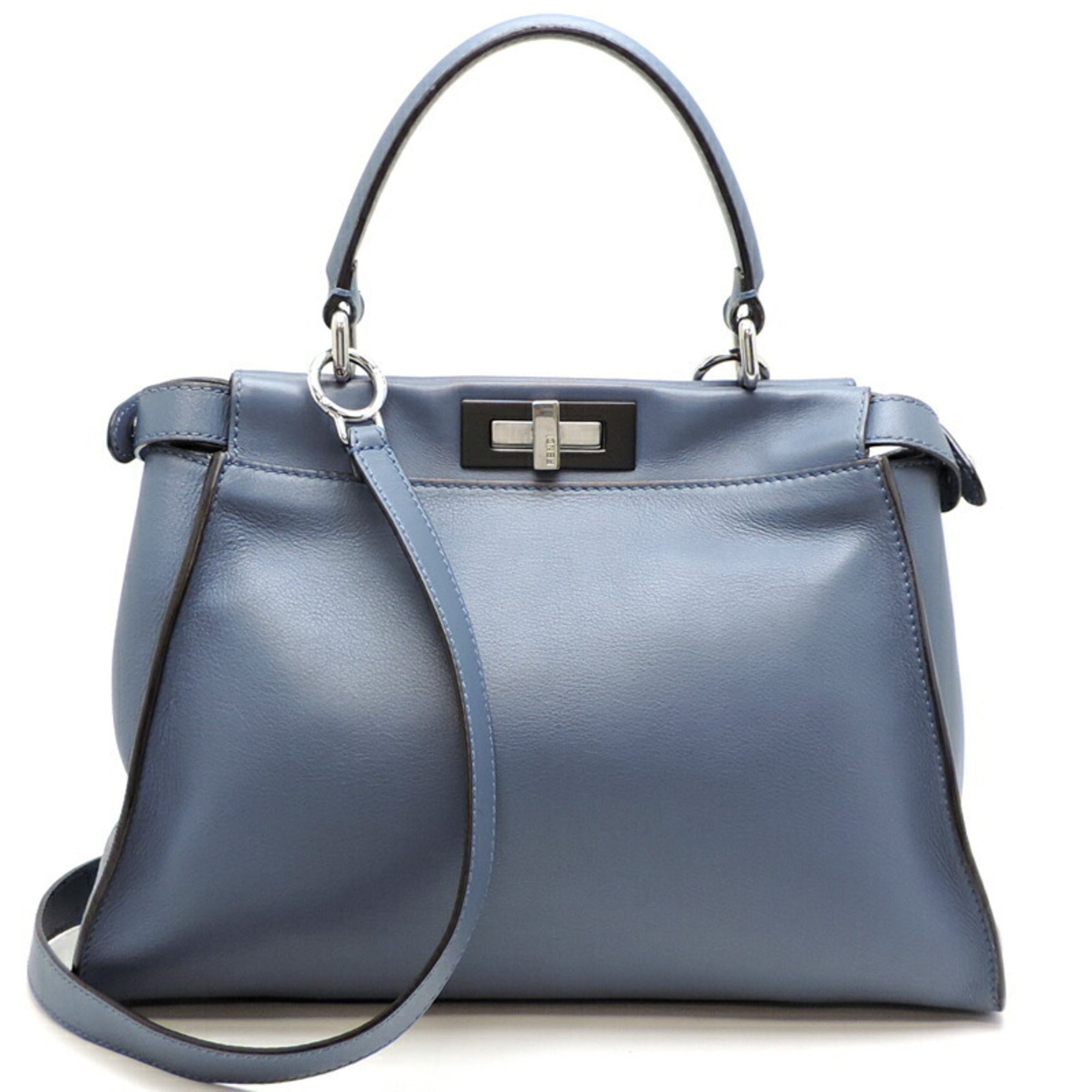 Fendi Blue Leather Handbag (Pre-Owned)