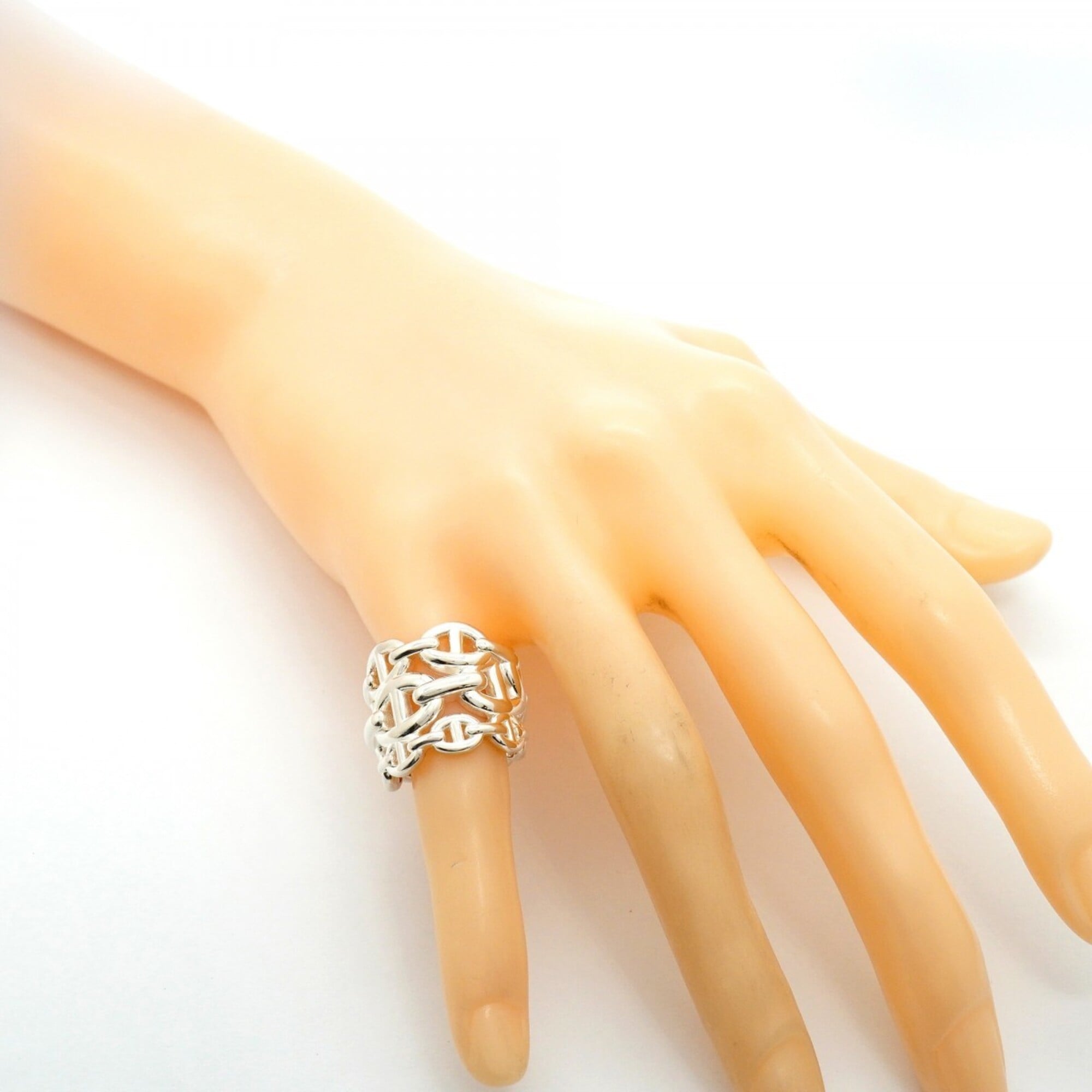 Hermes Silver 925 Band Ring (Pre-Owned)