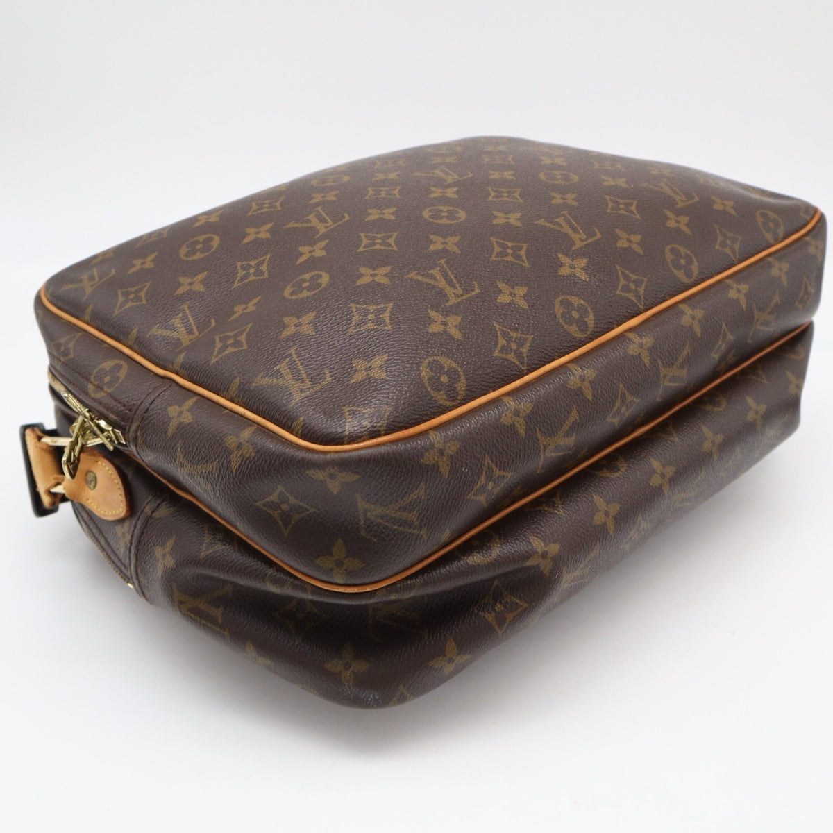 Louis Vuitton Beige Brown Monogram Coated Canvas Leather Shoulder Bag (Pre-Owned)