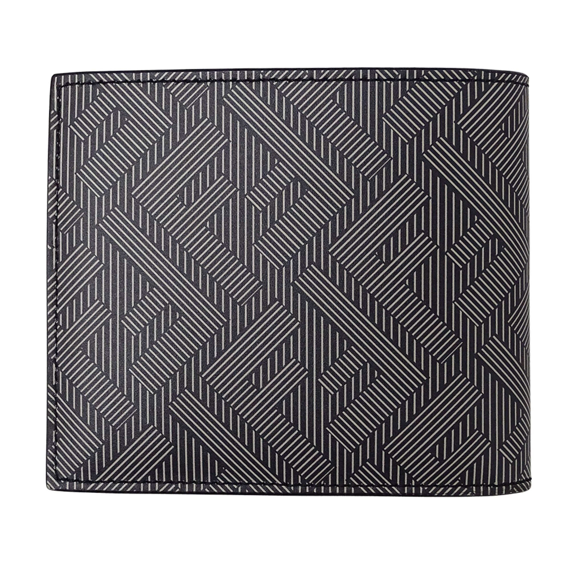 Fendi Black Gray Leather Wallet (Bi-Fold) (Pre-Owned)