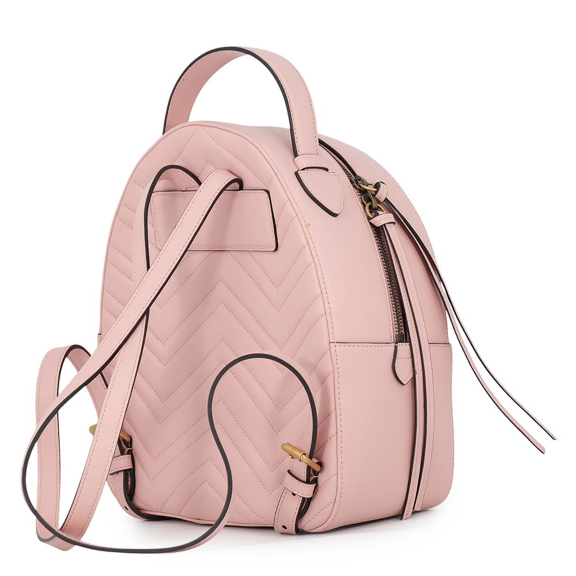 Gucci Gg Marmont Pink Leather Backpack (Pre-Owned)