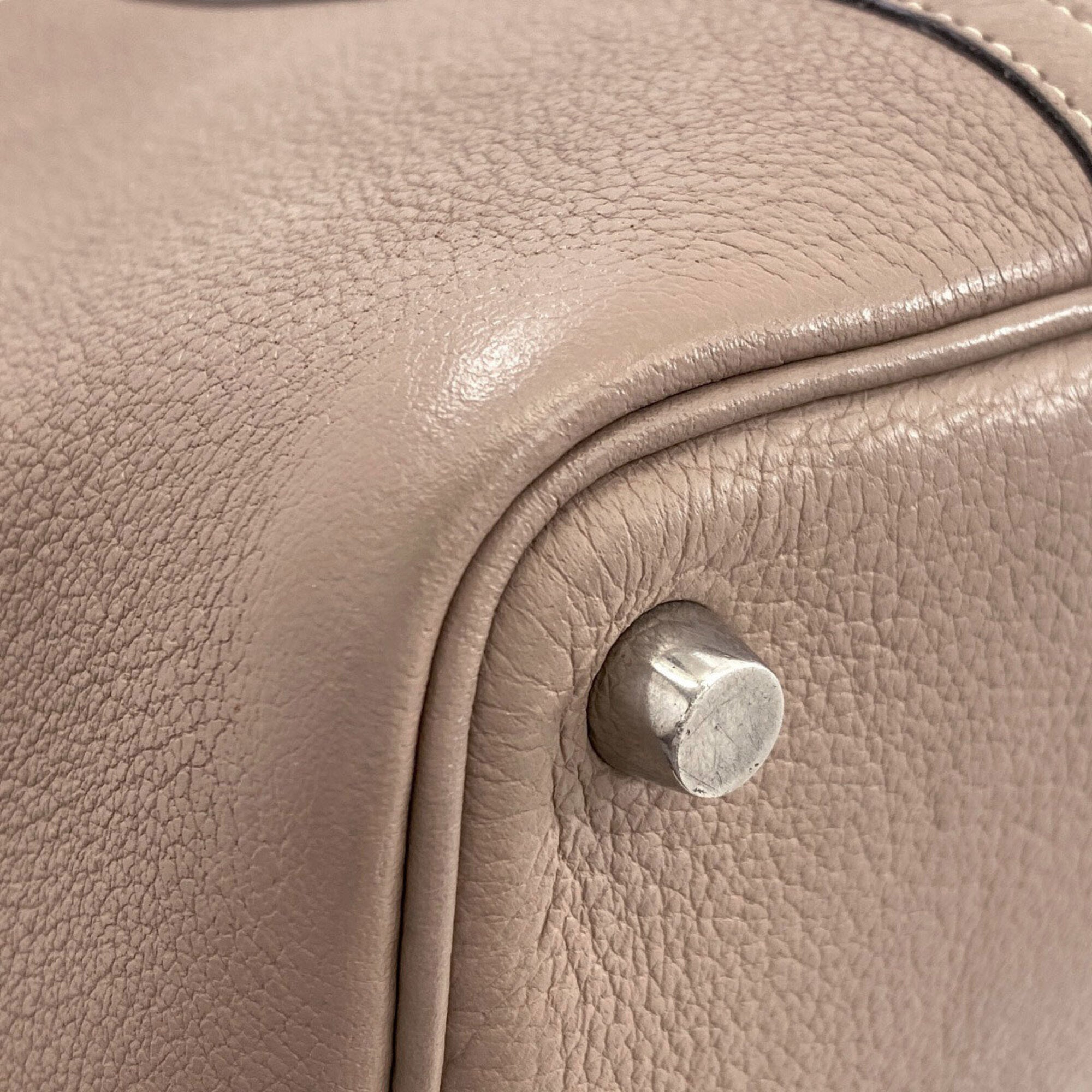 Hermes Gris Tourterelle Chevre Leather Handbag (Pre-Owned)