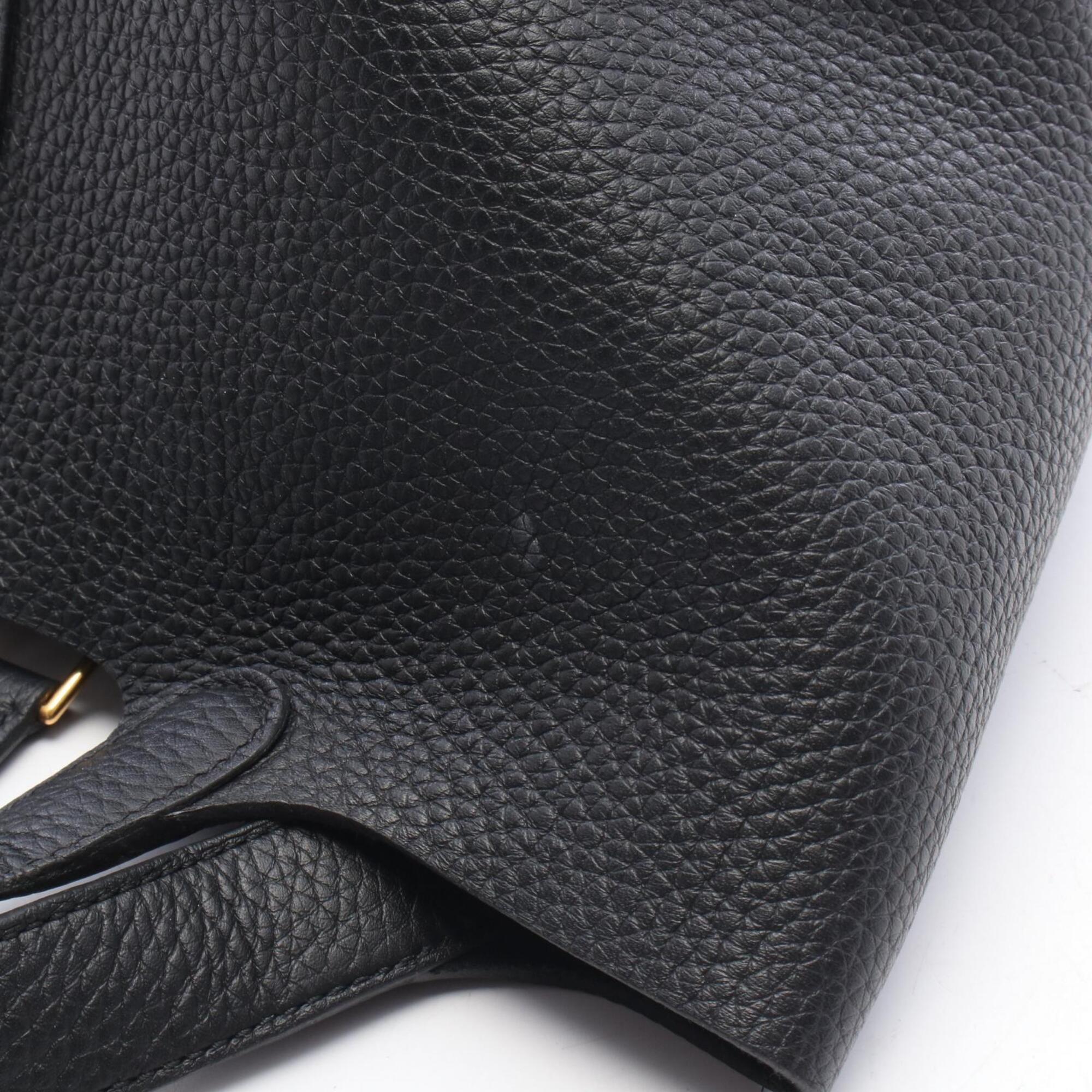 Hermes Black Taurillon Clemence Leather Handbag (Pre-Owned)