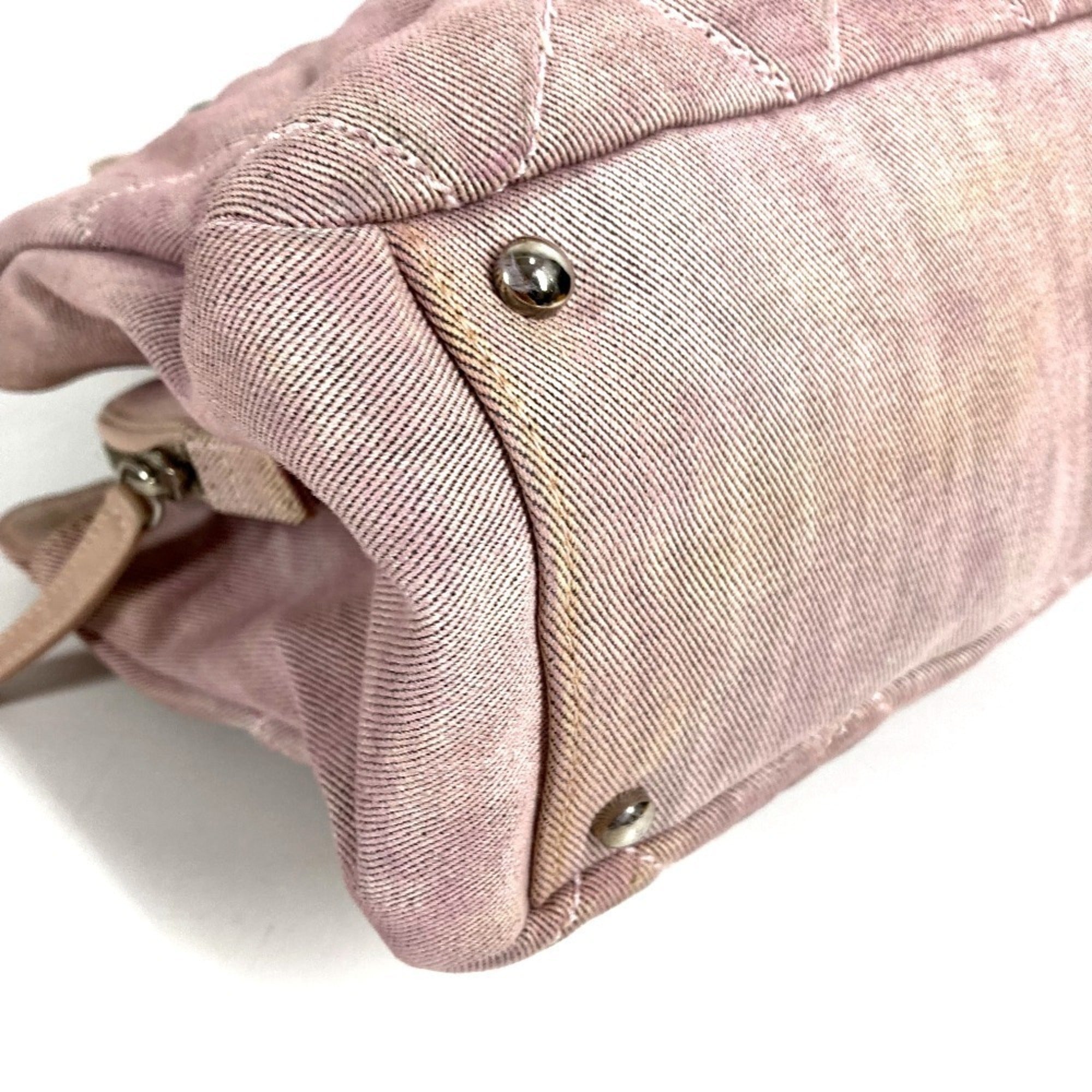 Chanel Pink Cotton Handbag Shoulder Bag (Pre-Owned)