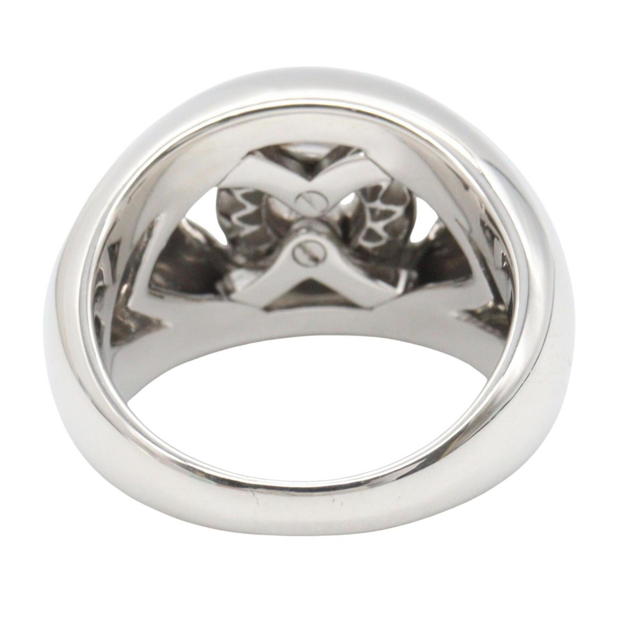Bvlgari Silver Clear White Gold (18K) Band Ring (Pre-Owned)