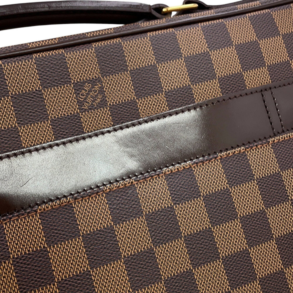 Louis Vuitton Brown Damier Canvas Ebene Exotic Leather Handbag (Pre-Owned)