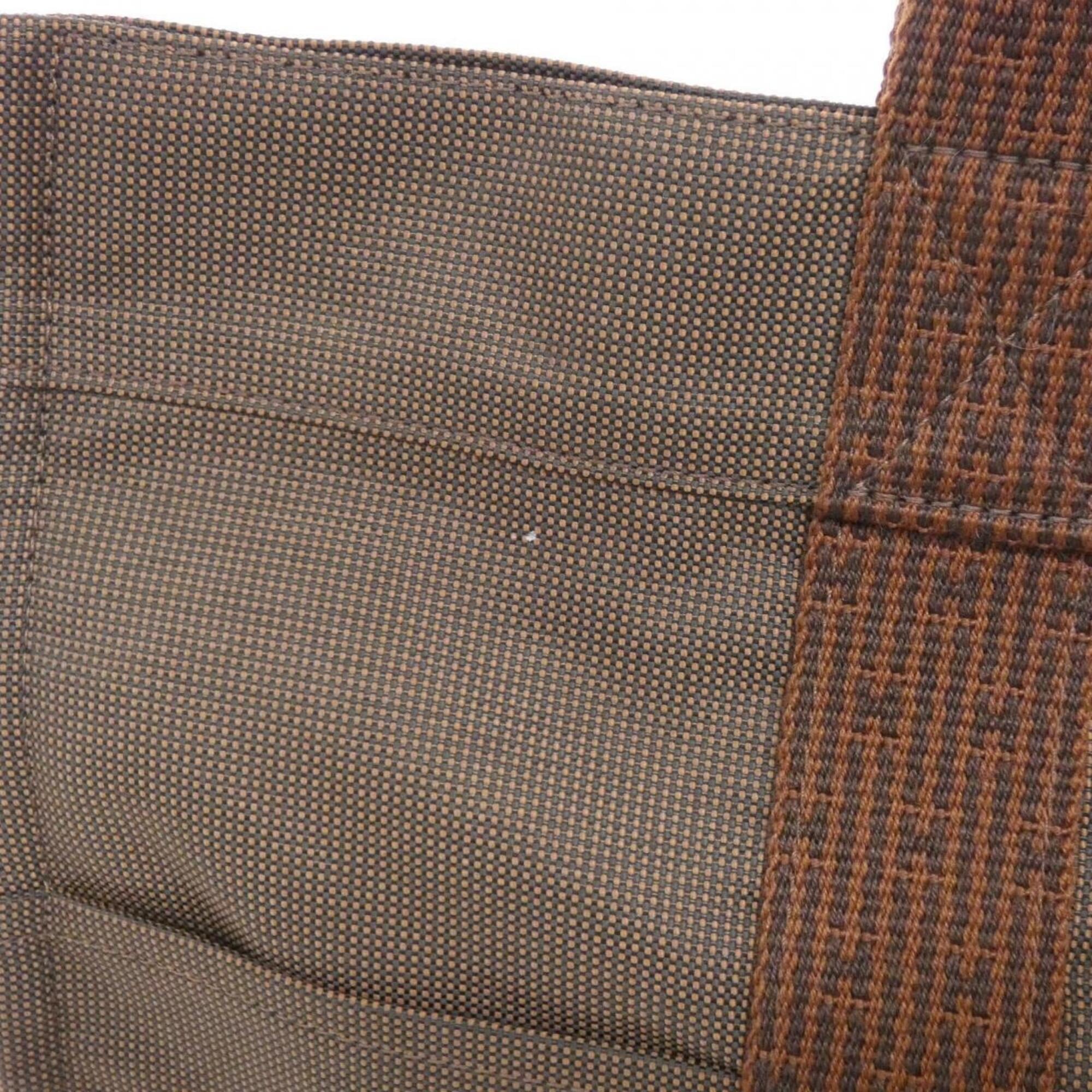 Hermes Brown Canvas Handbag (Pre-Owned)
